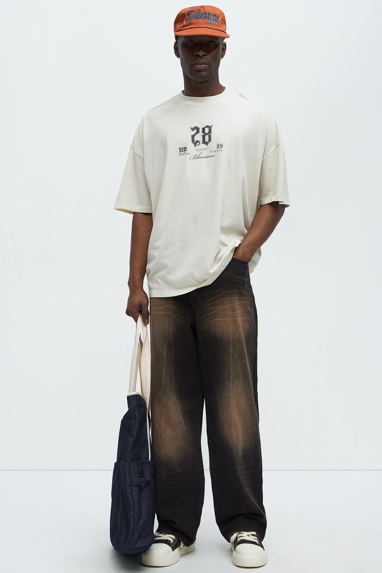 28 Blossom Oversized Short Sleeve Tee - Cream