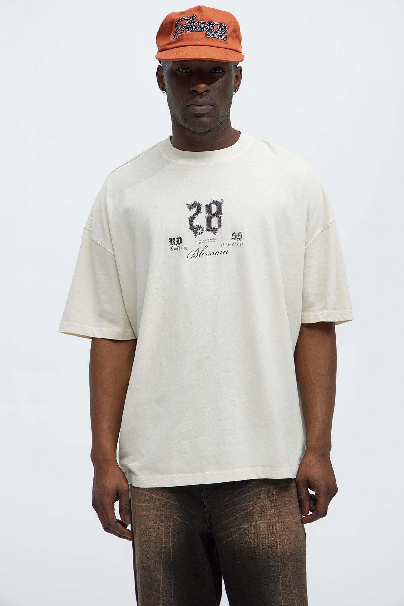 28 Blossom Oversized Short Sleeve Tee - Cream