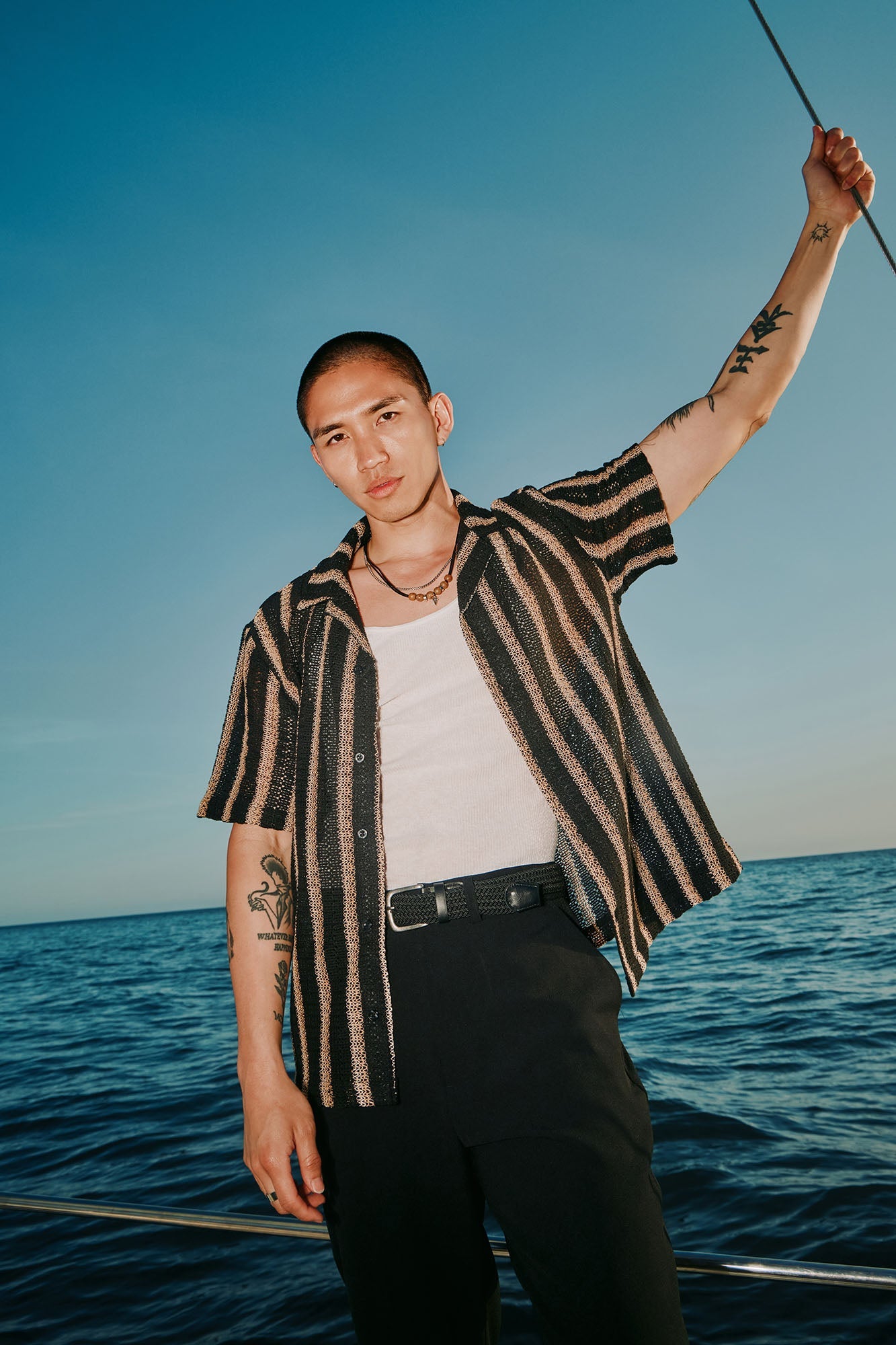 Peyton Textured Shirt - Black/combo