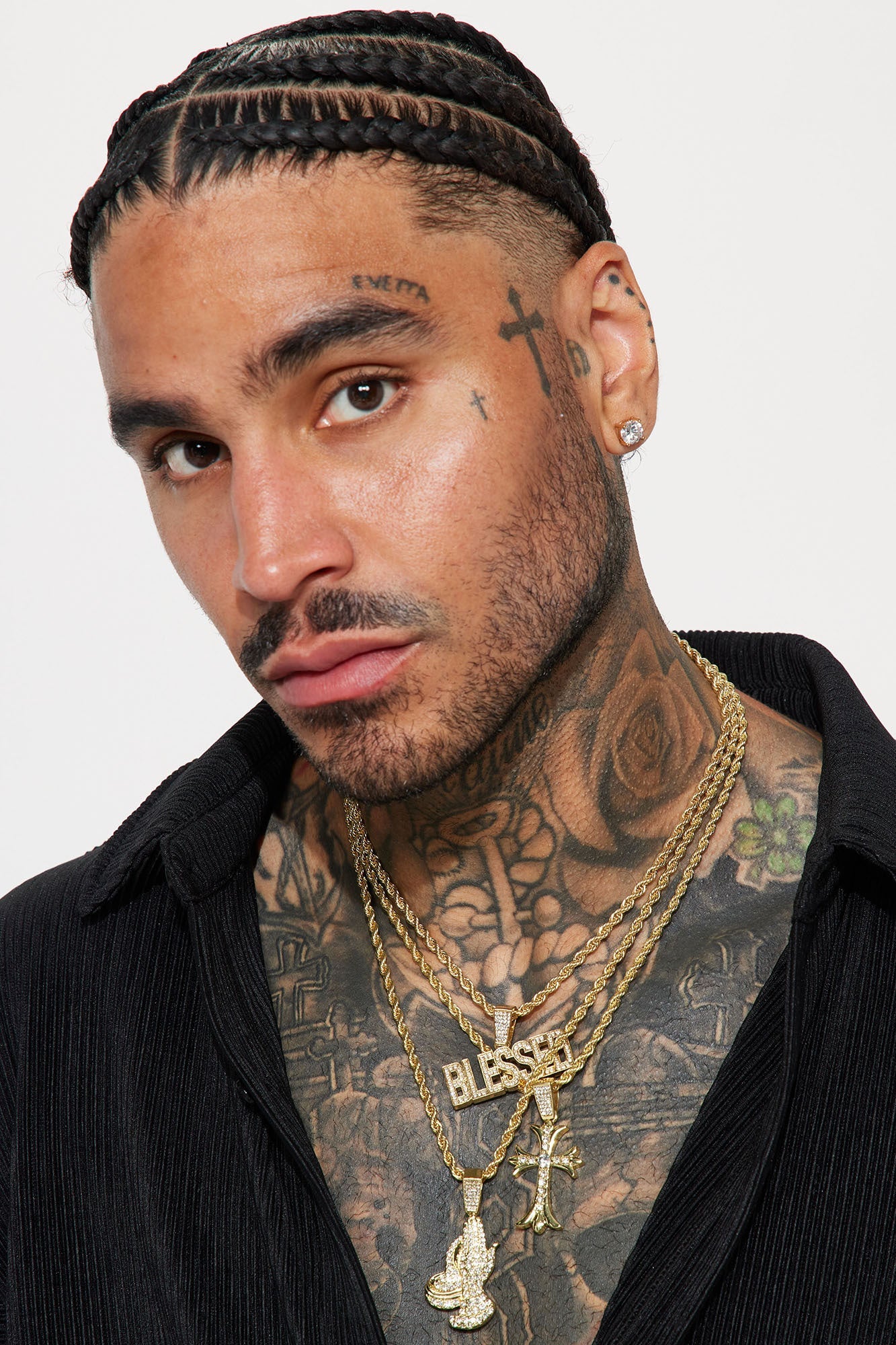 Stay Blessed 3 Piece Chain Necklace - Gold