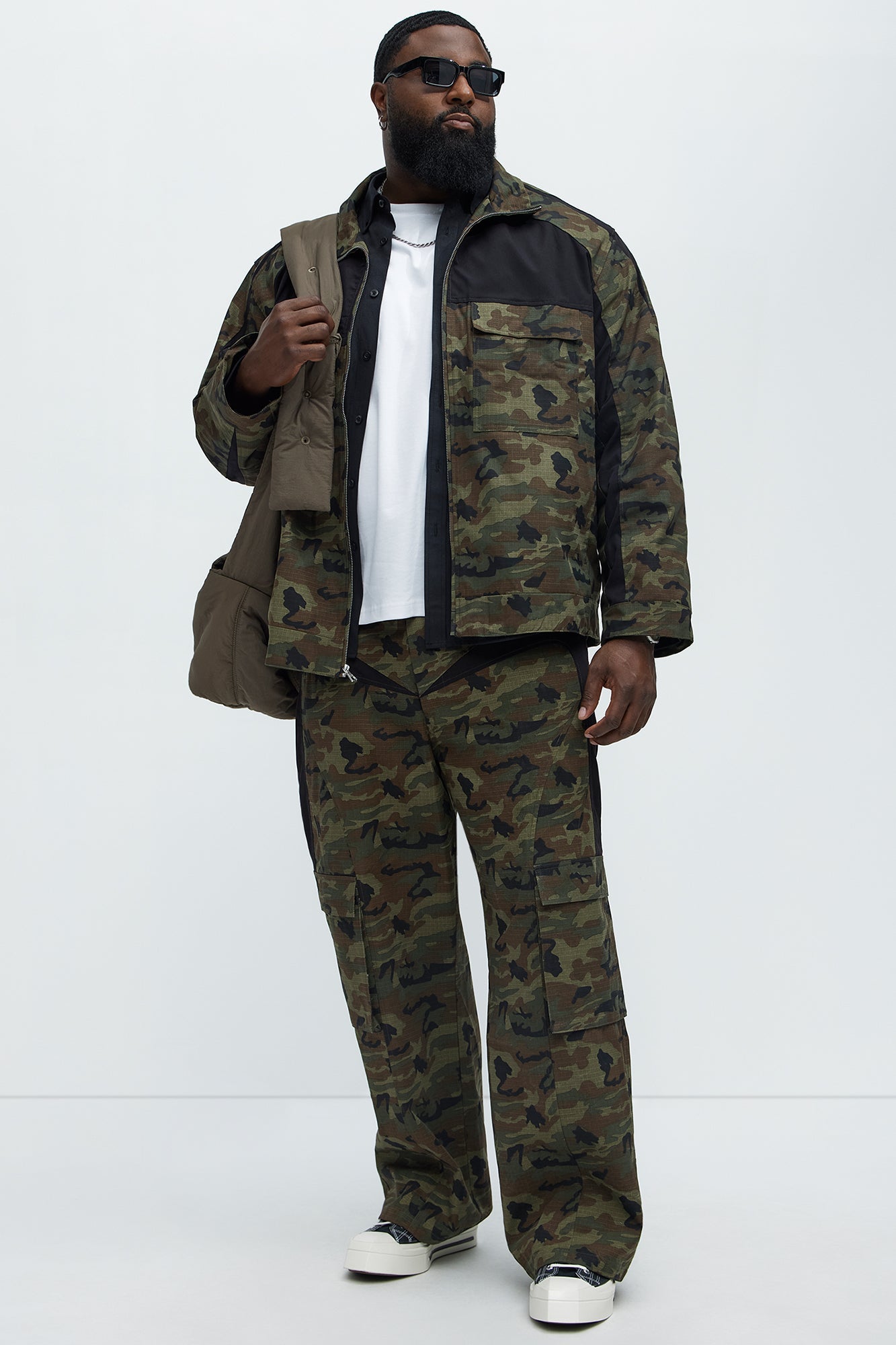 Ripstop Contrast Camo Cargo Pants - Camouflage