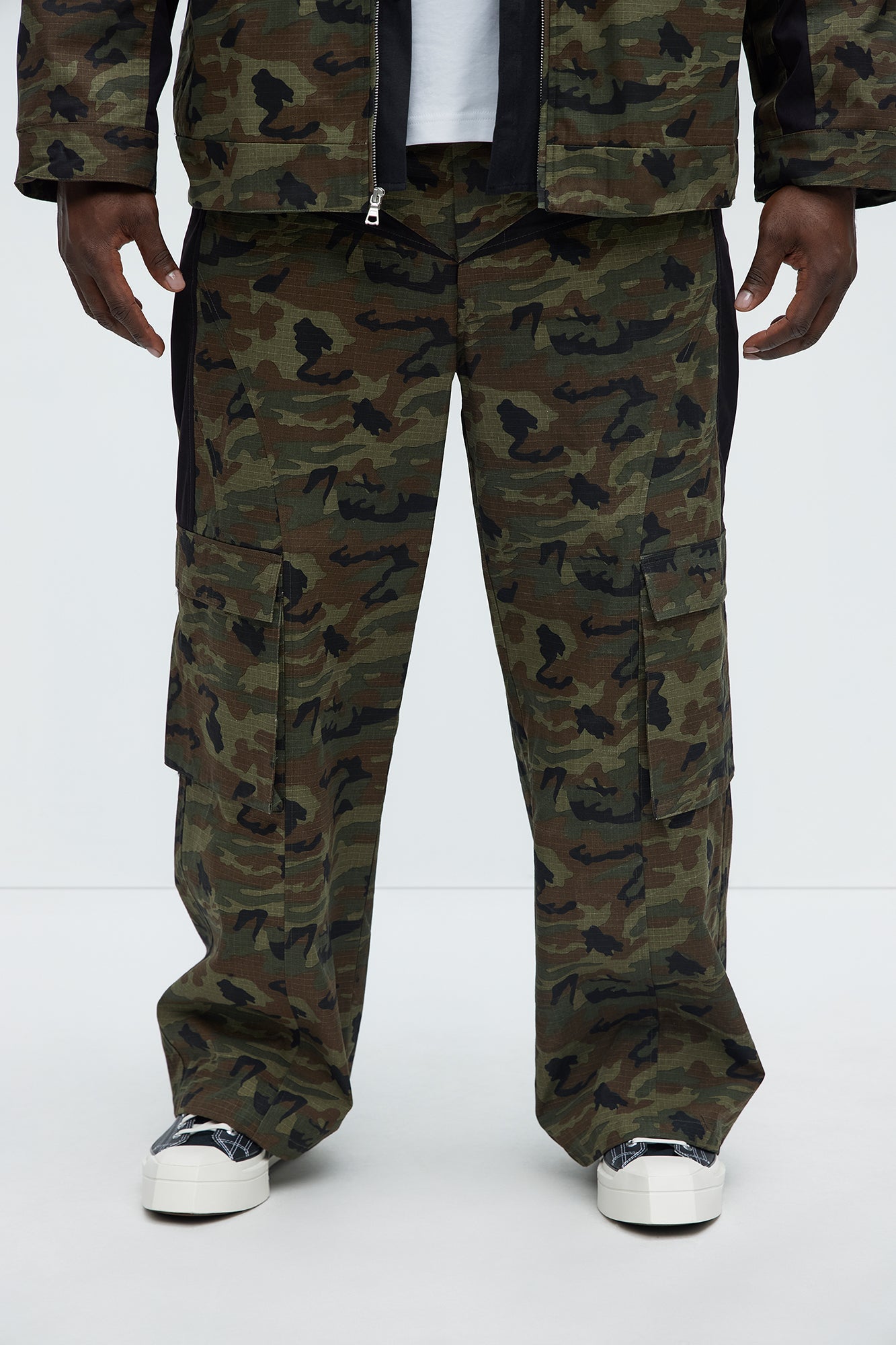Ripstop Contrast Camo Cargo Pants - Camouflage