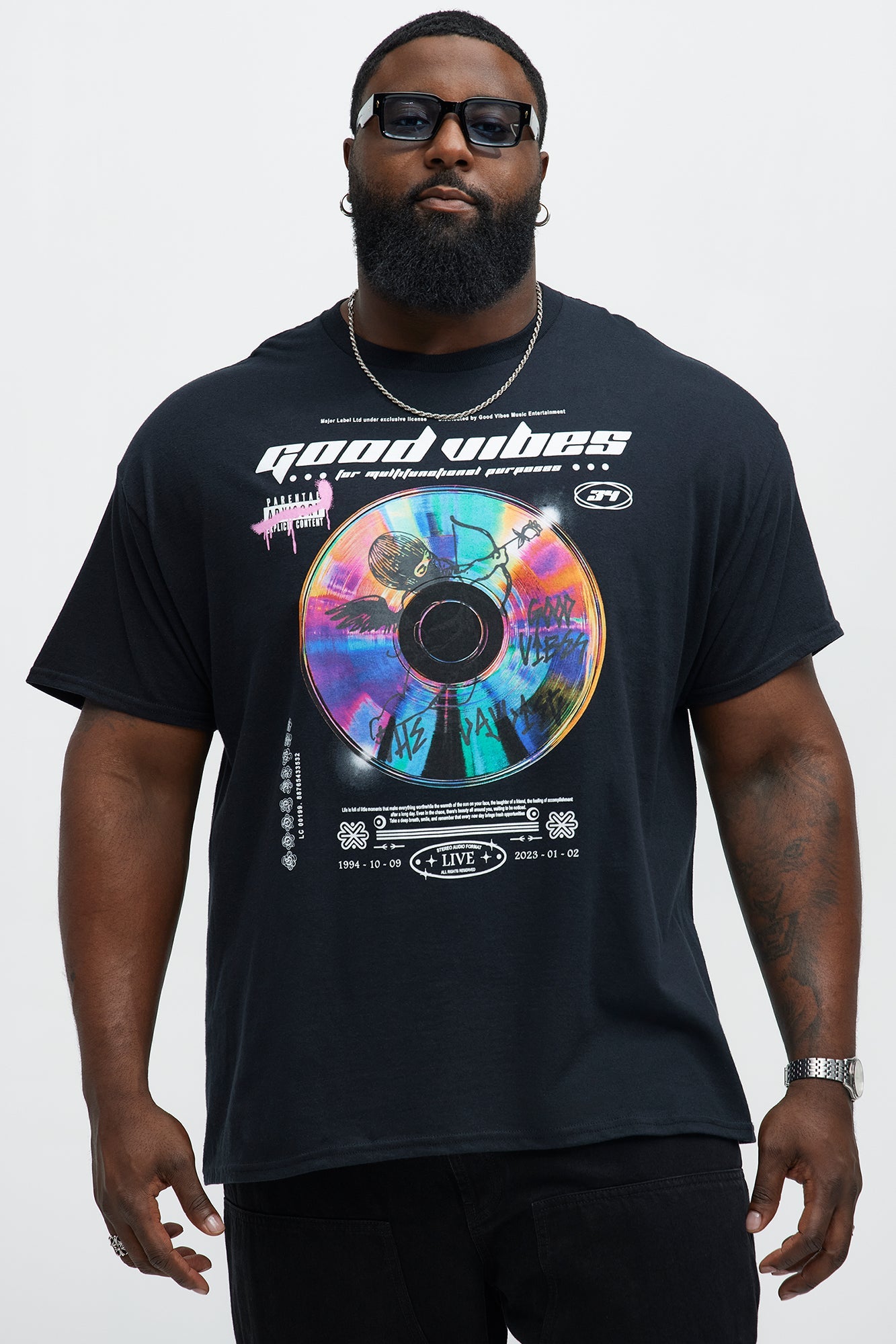 Good Vibes Angel Short Sleeve Tee - Black