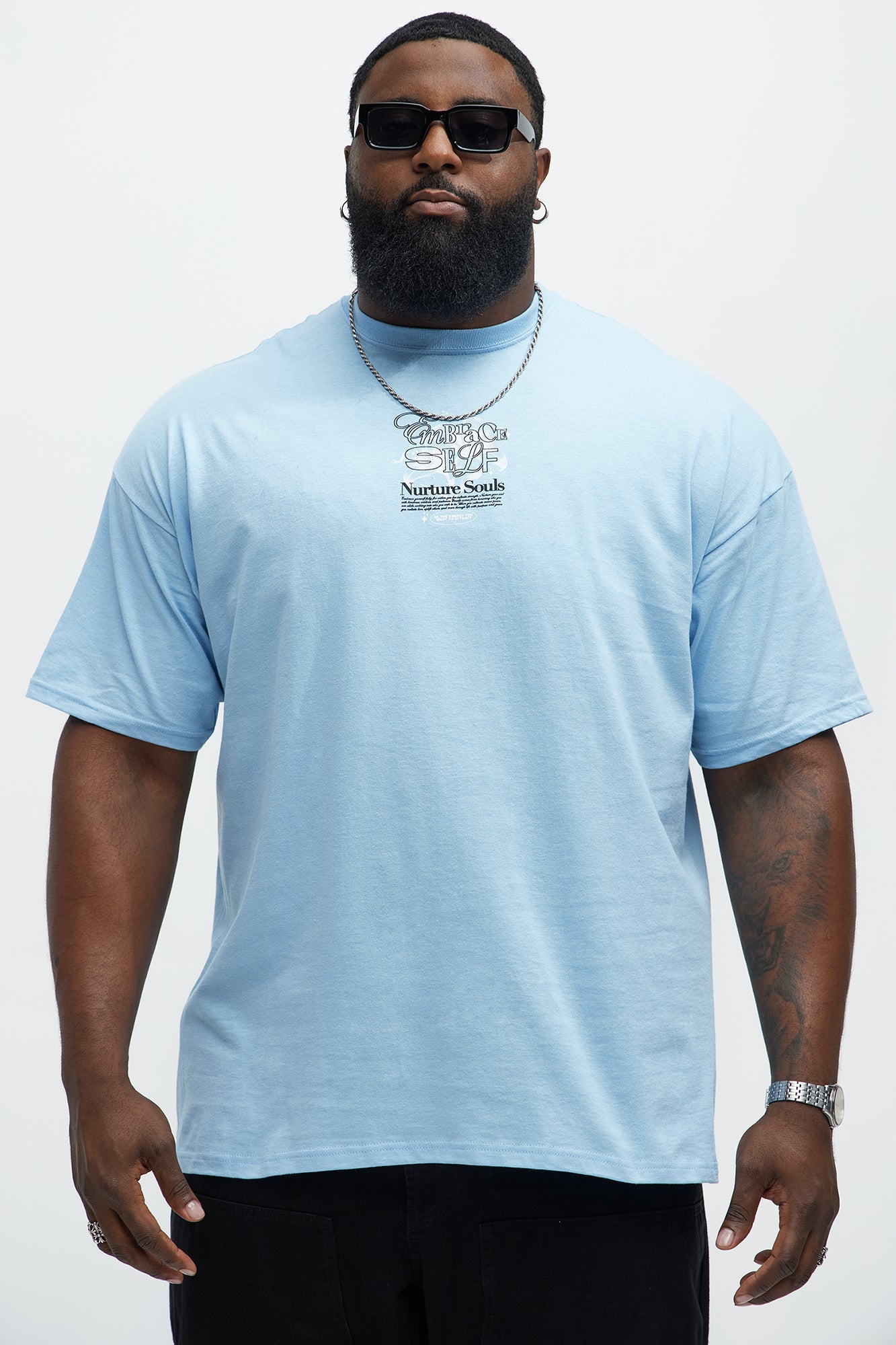 Embrace Self Nurture Short Sleeve Tee - Light Blue