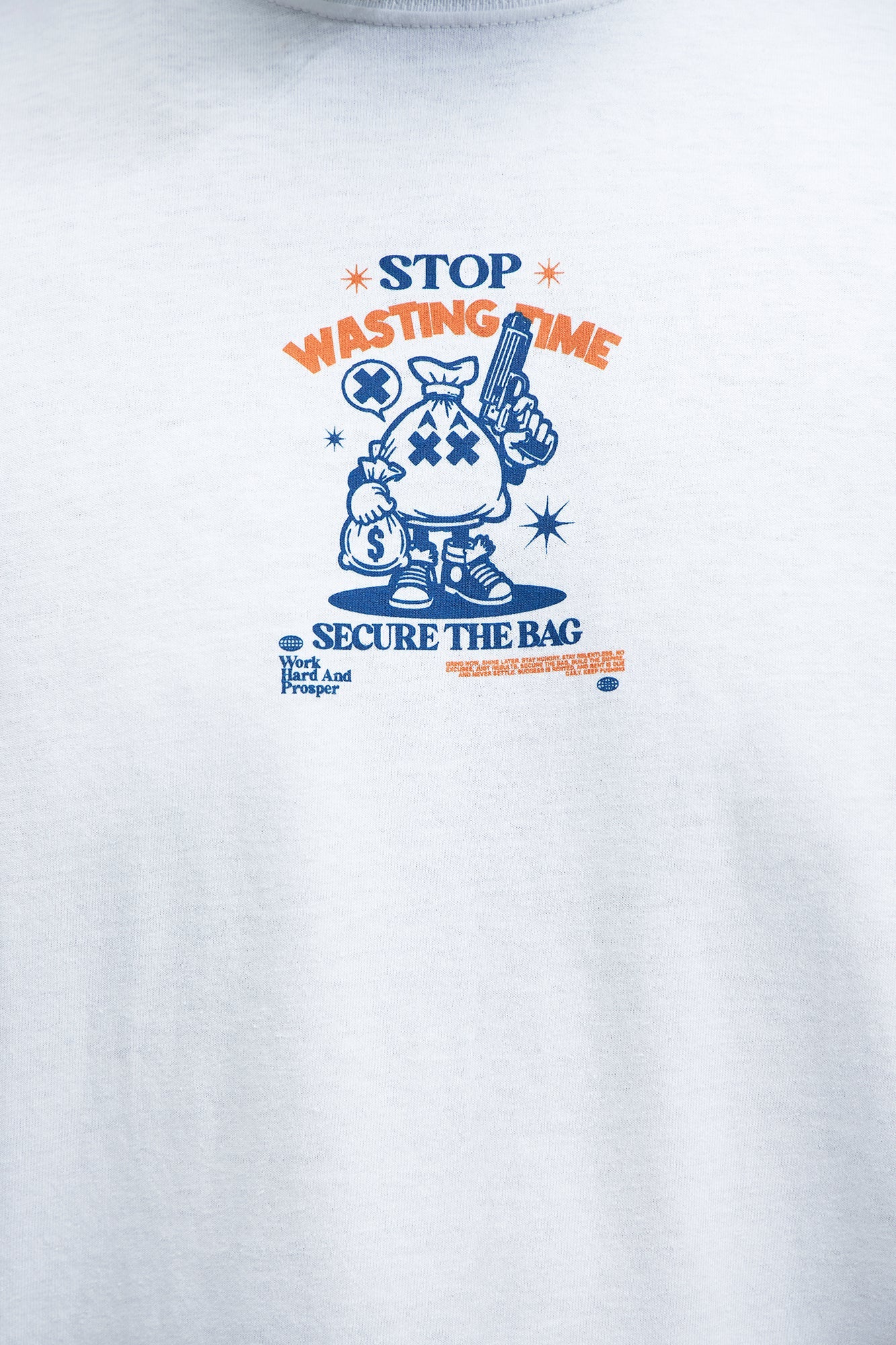 Stop Wasting Time Roll Short Sleeve Tee - White