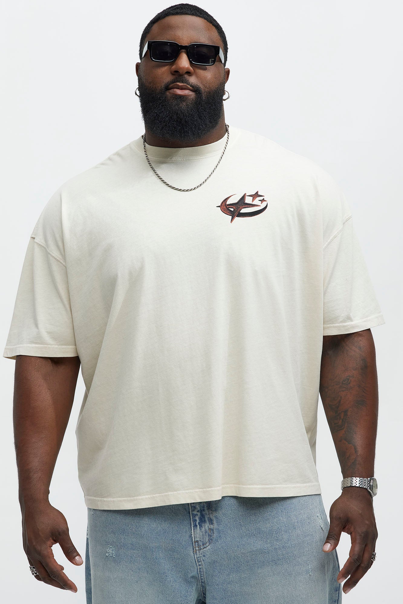 Risk It All Oversized Short Sleeve Tee - Cream