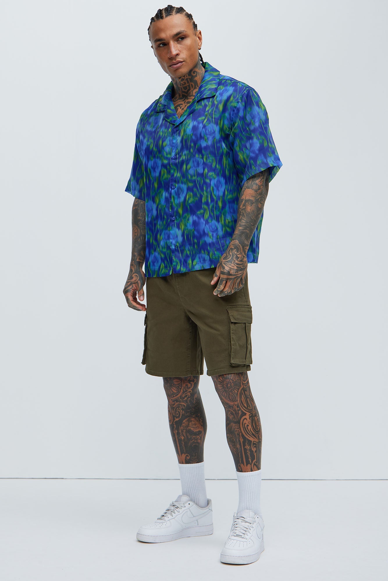 Twill Volley Cargo Shorts - Olive