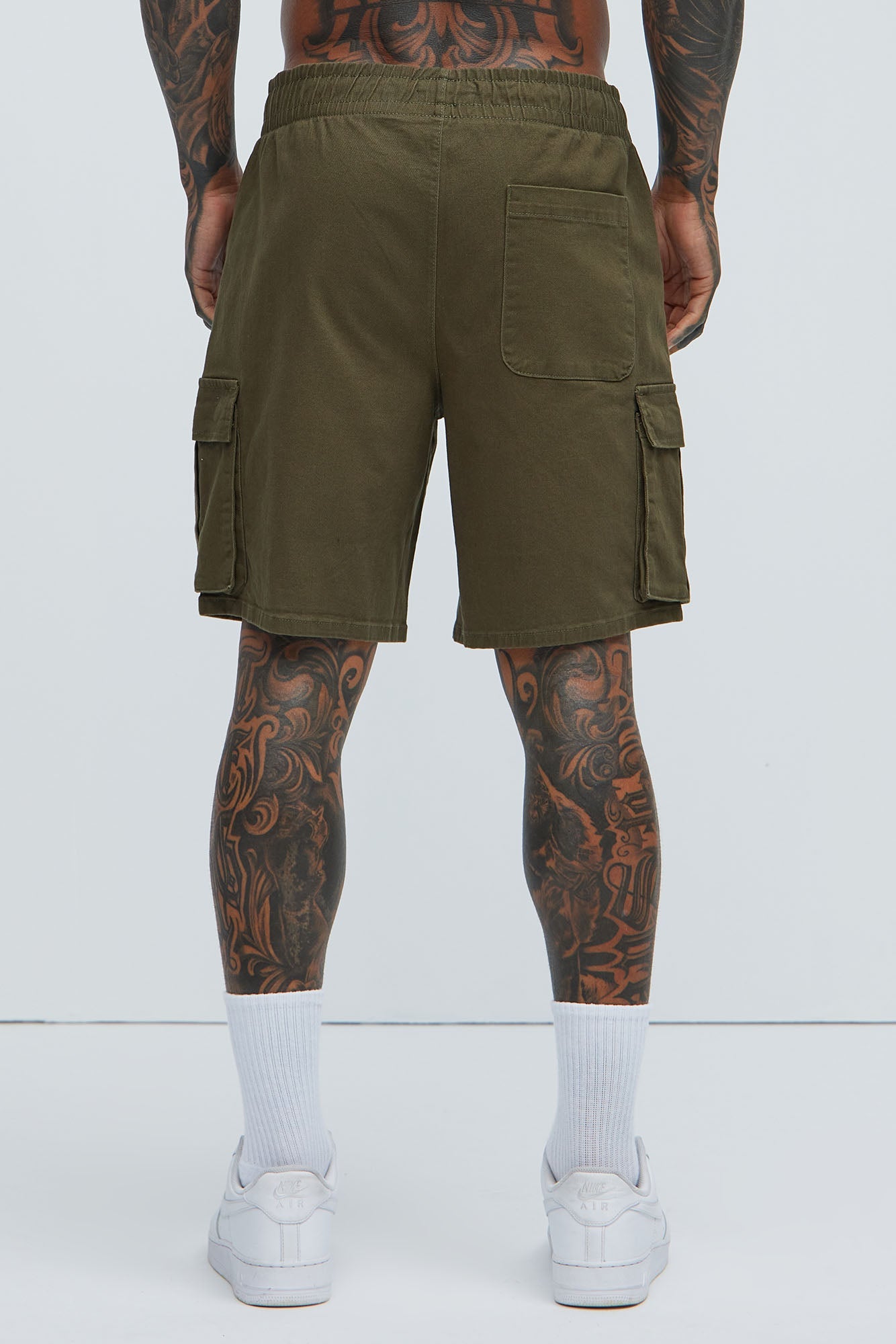 Twill Volley Cargo Shorts - Olive