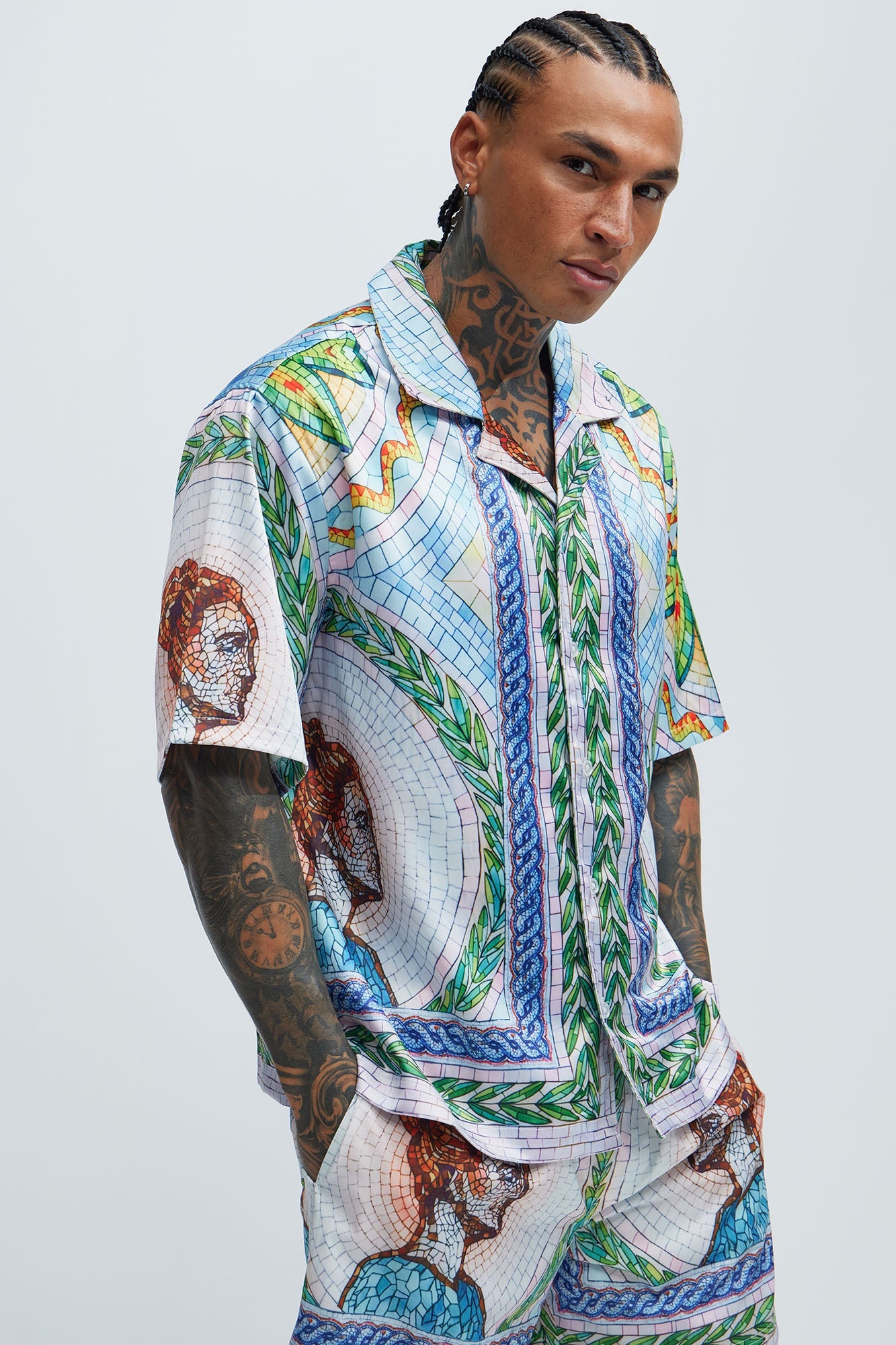 Atherton Mosaic Shirt - Blue/combo
