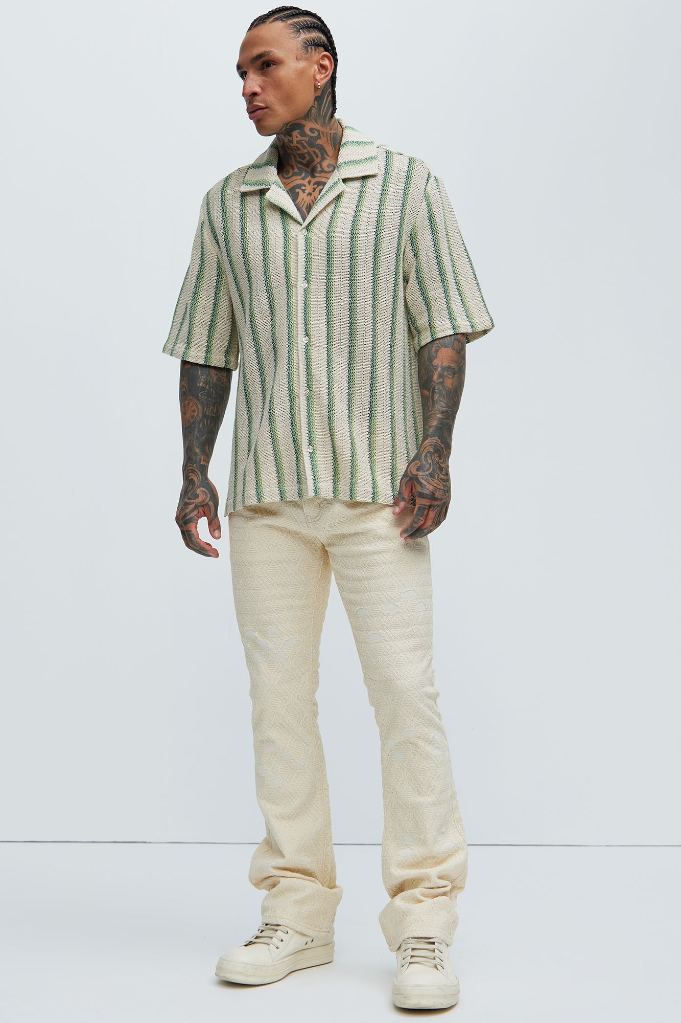 Peyton Textured Shirt - Green/combo