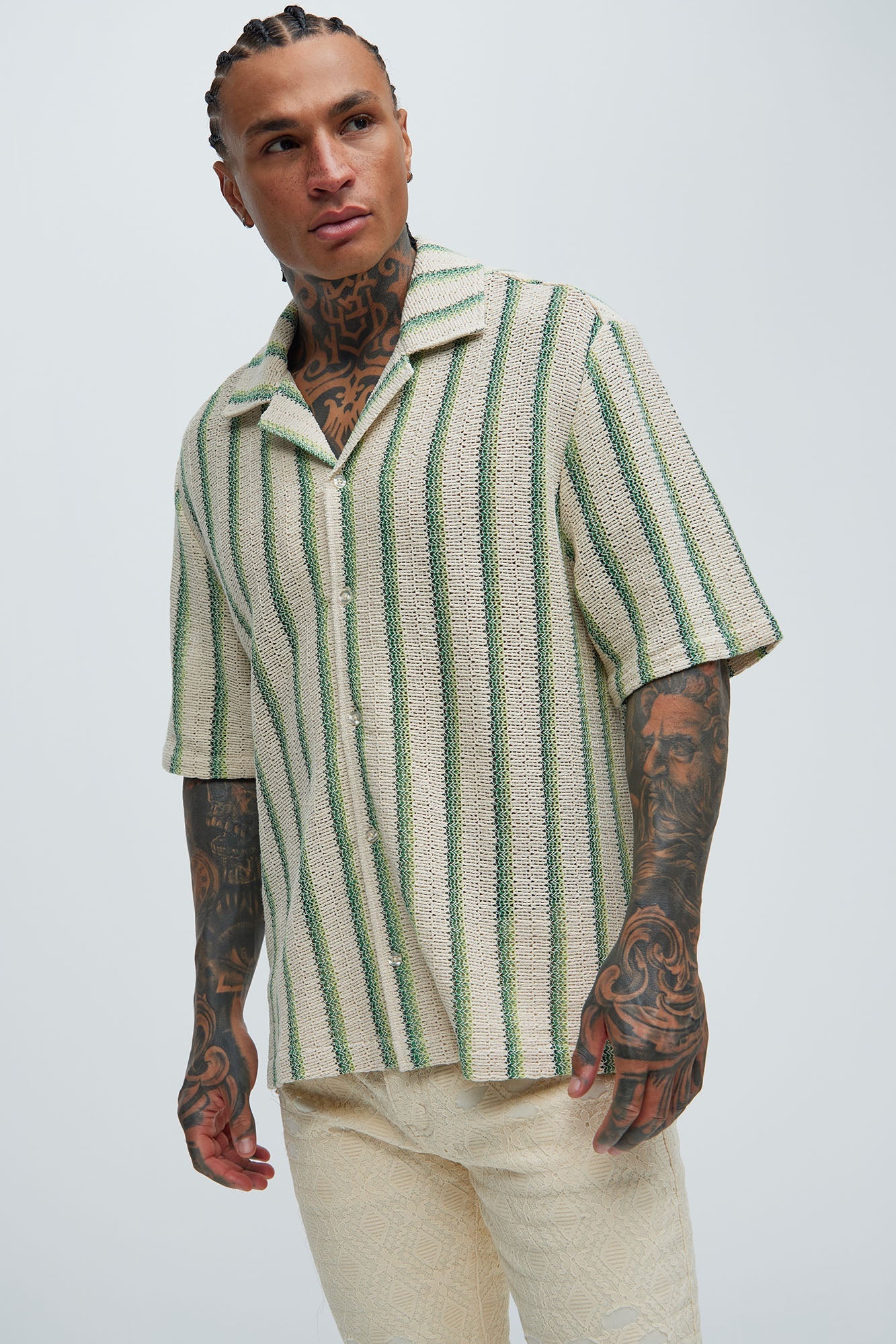Peyton Textured Shirt - Green/combo