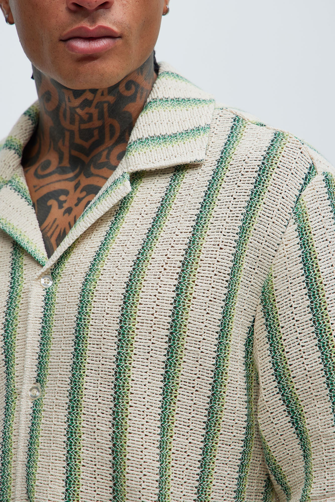 Peyton Textured Shirt - Green/combo