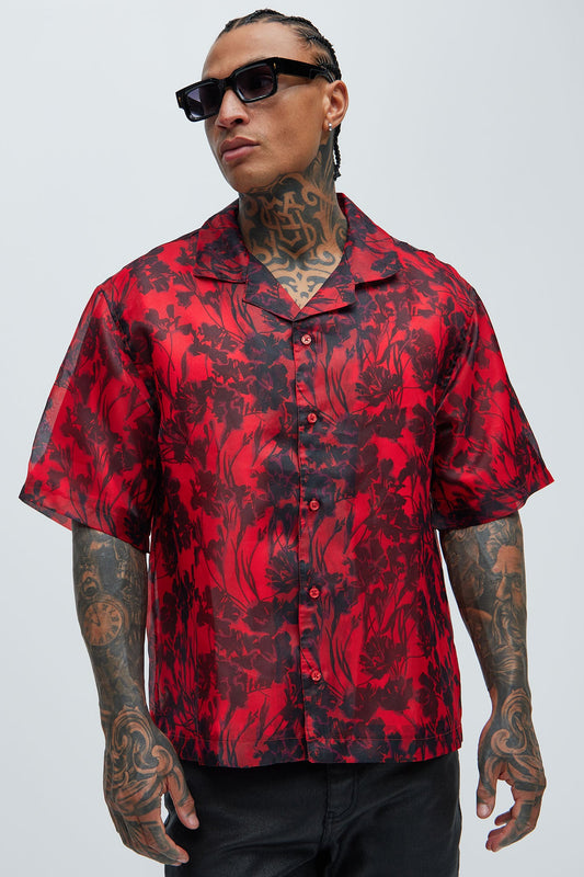 Pleasant Floral Shirt - Red/combo