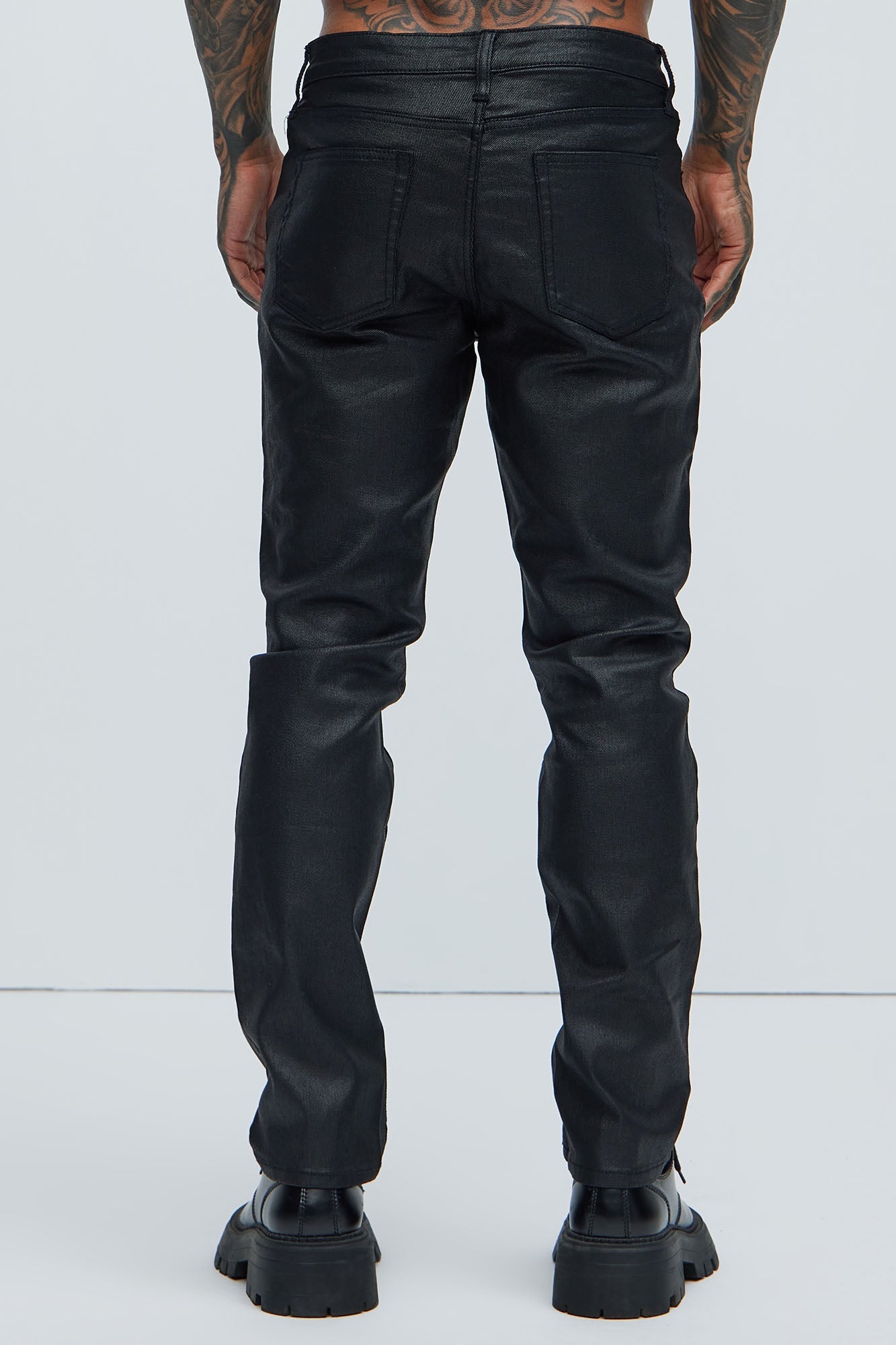 Not Like Others Waxed Slim Taper Jean - Black