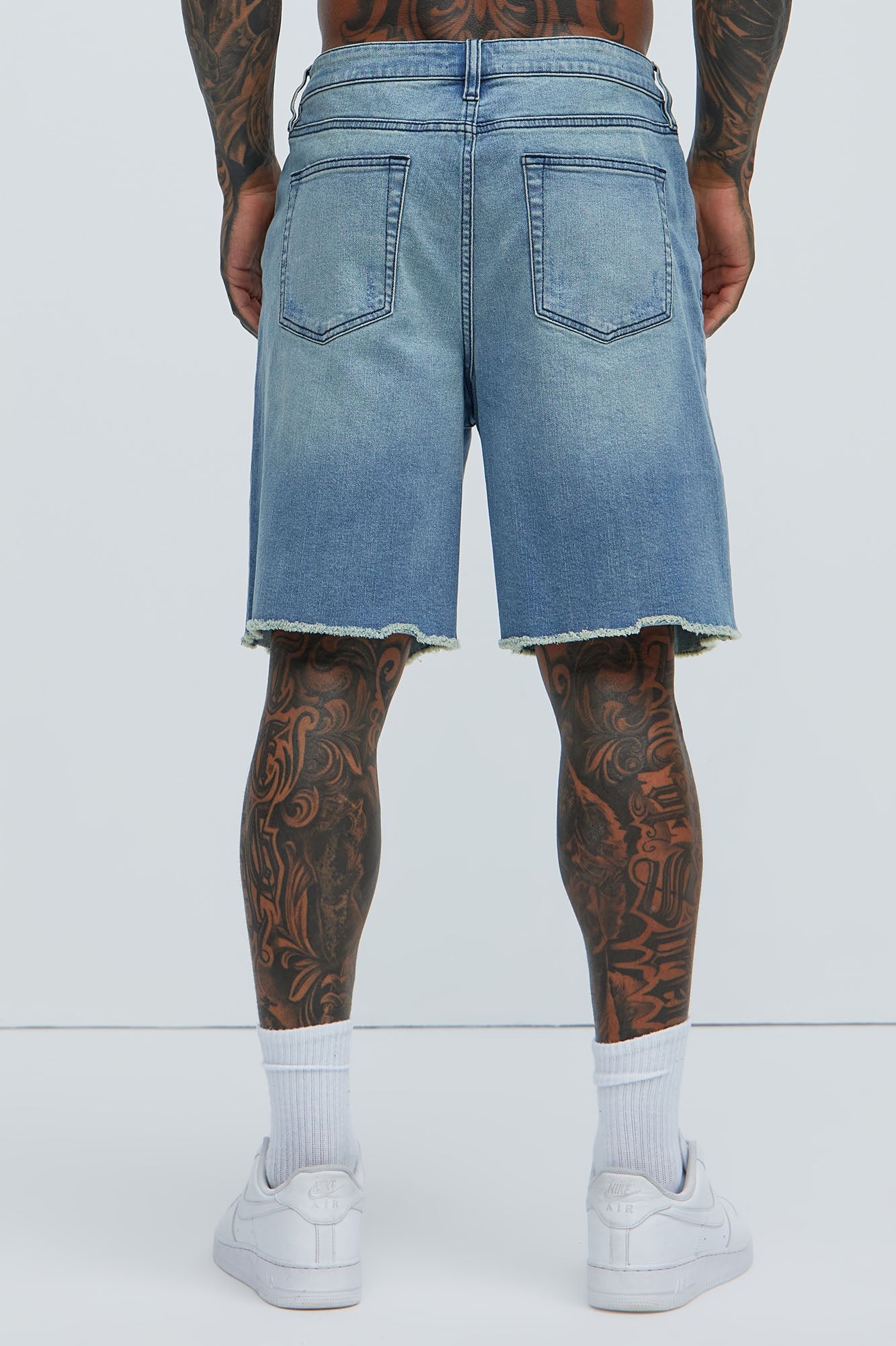 Lounge Relaxed Denim Shorts - Medium Blue Wash