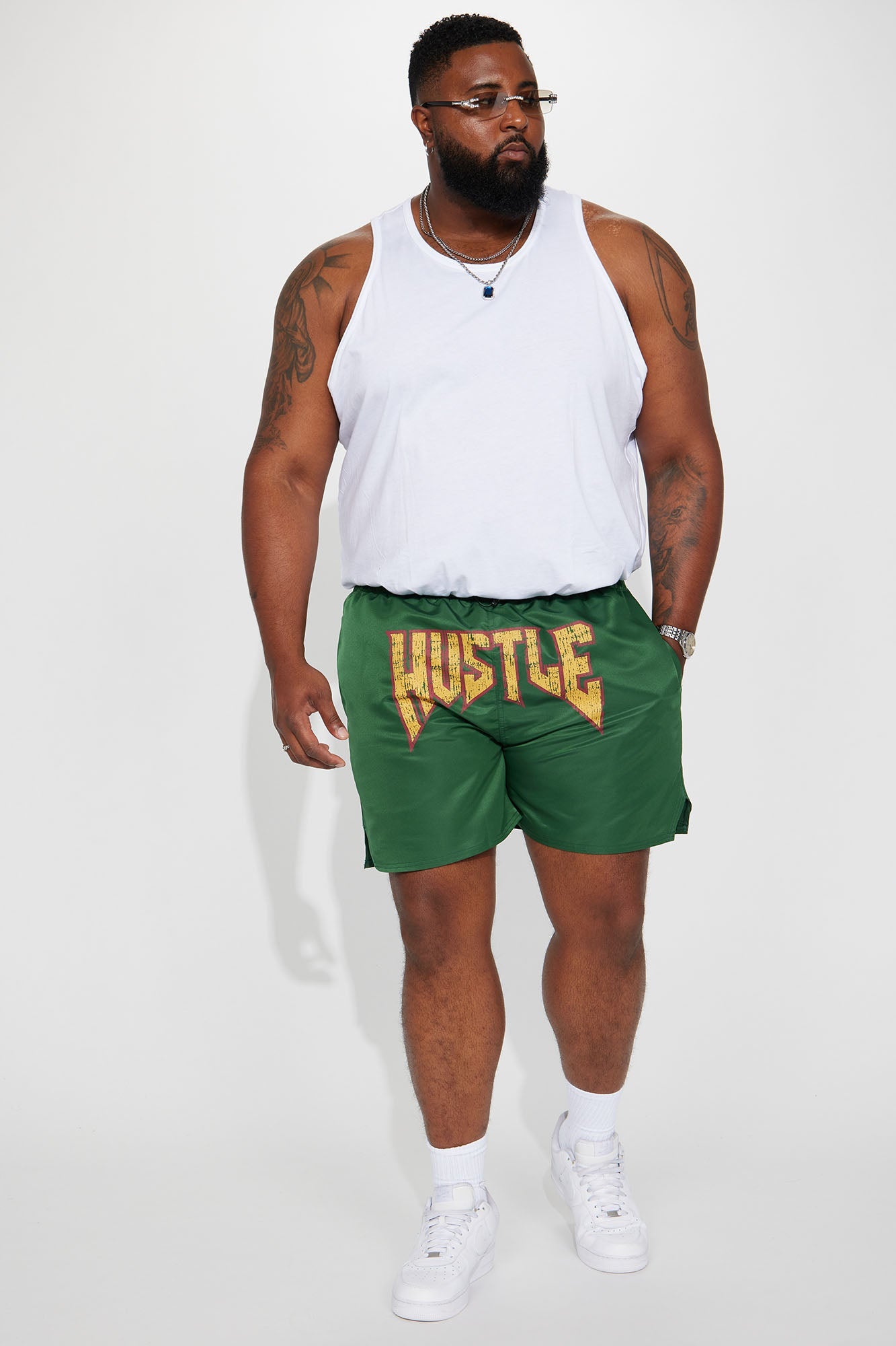 Hustle Game Swim Mid Trunk - Green