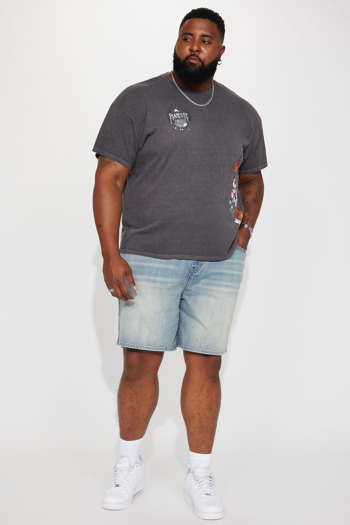 Mike Relaxed Denim Shorts - Medium Wash