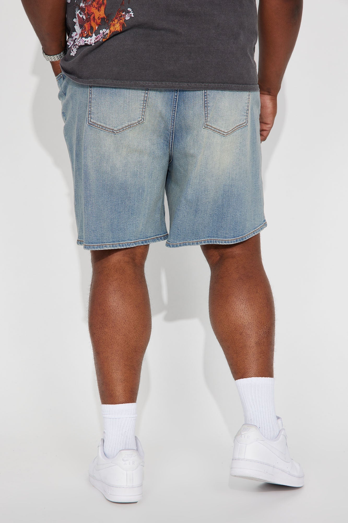 Mike Relaxed Denim Shorts - Medium Wash