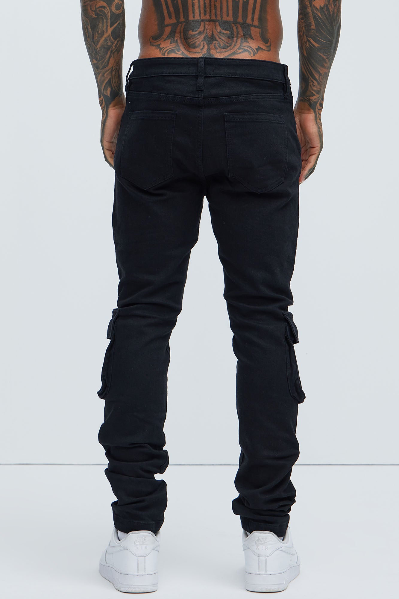 Johnny Vintage Skinny Cargo Jeans - Black