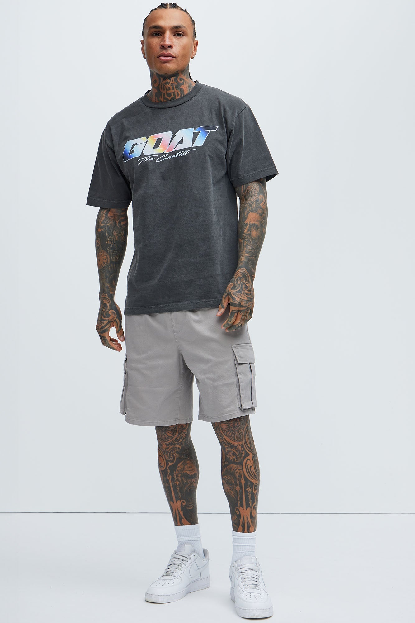 Twill Volley Cargo Shorts - Grey