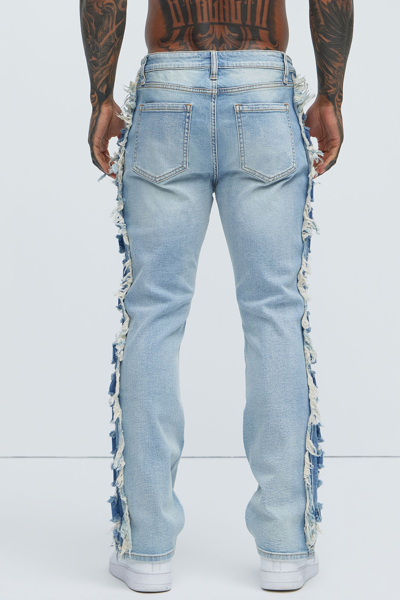 Track Stacked Skinny Flare Jeans - Medium Blue Wash