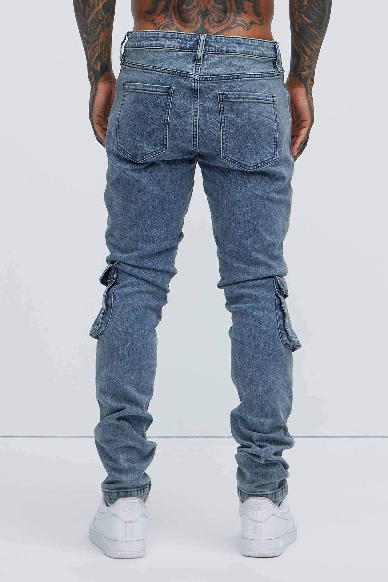 Johnny Vintage Skinny Cargo Jeans - Vintage Blue Wash