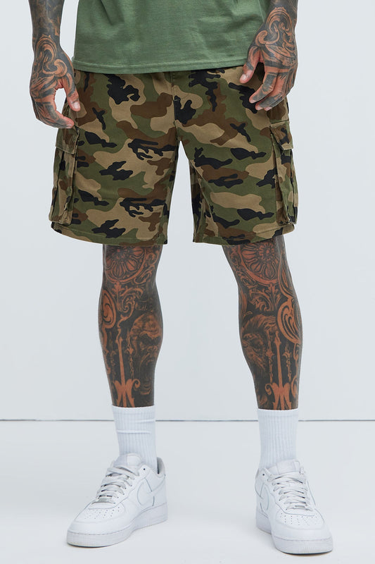Twill Volley Cargo Shorts - Camouflage