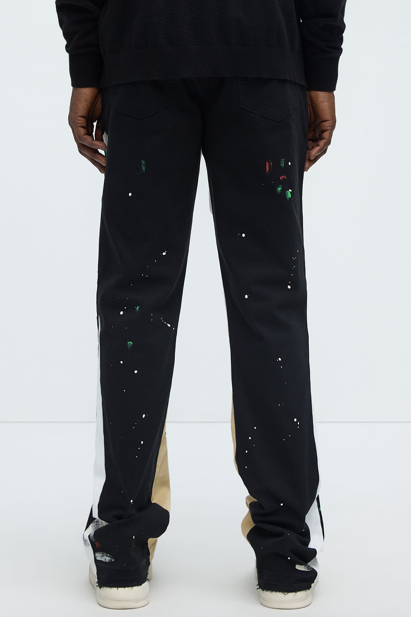 Both Ways Slim Stacked Flared Pants - Black/combo