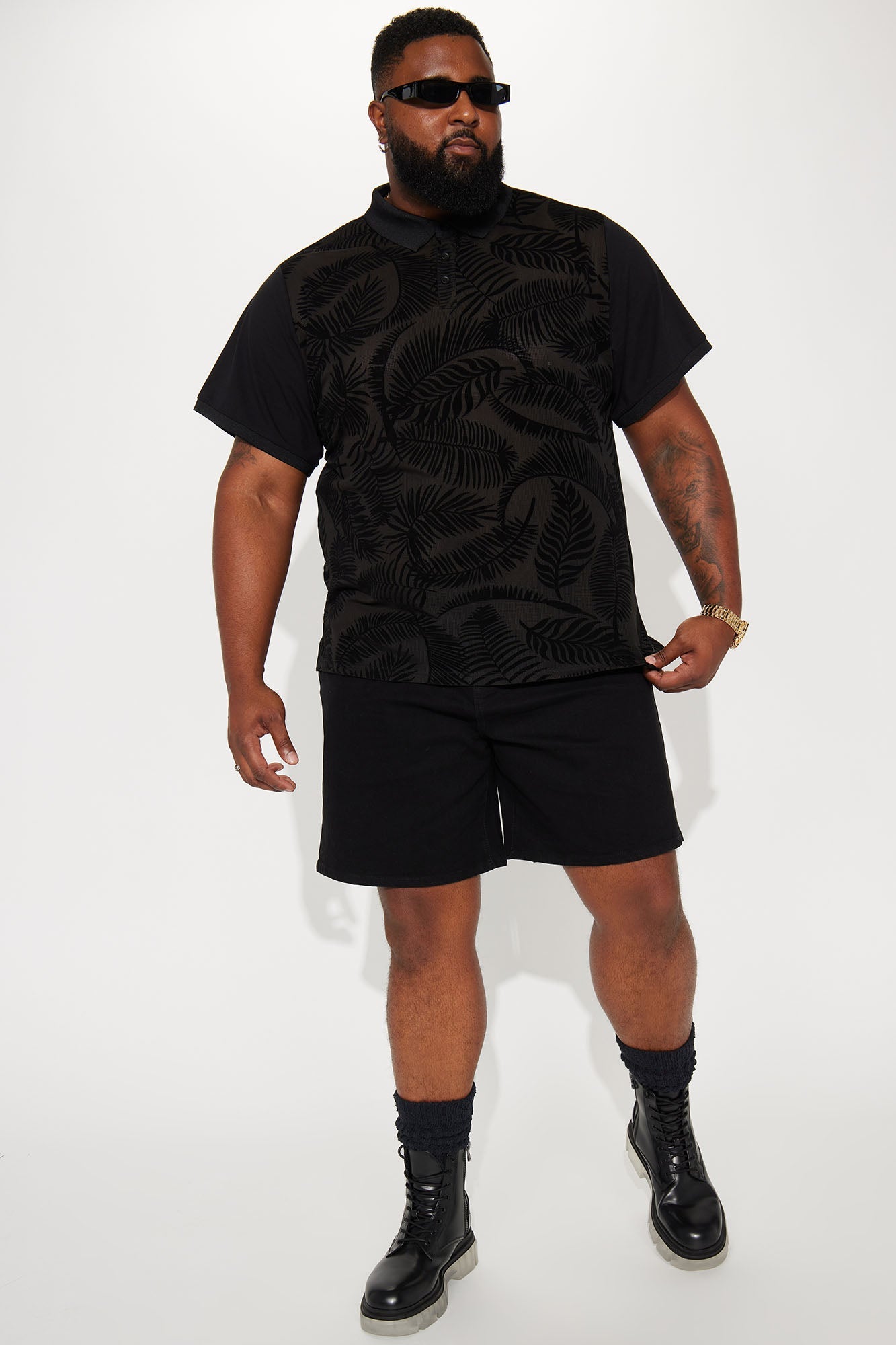 Mike Relaxed Denim Shorts - Black