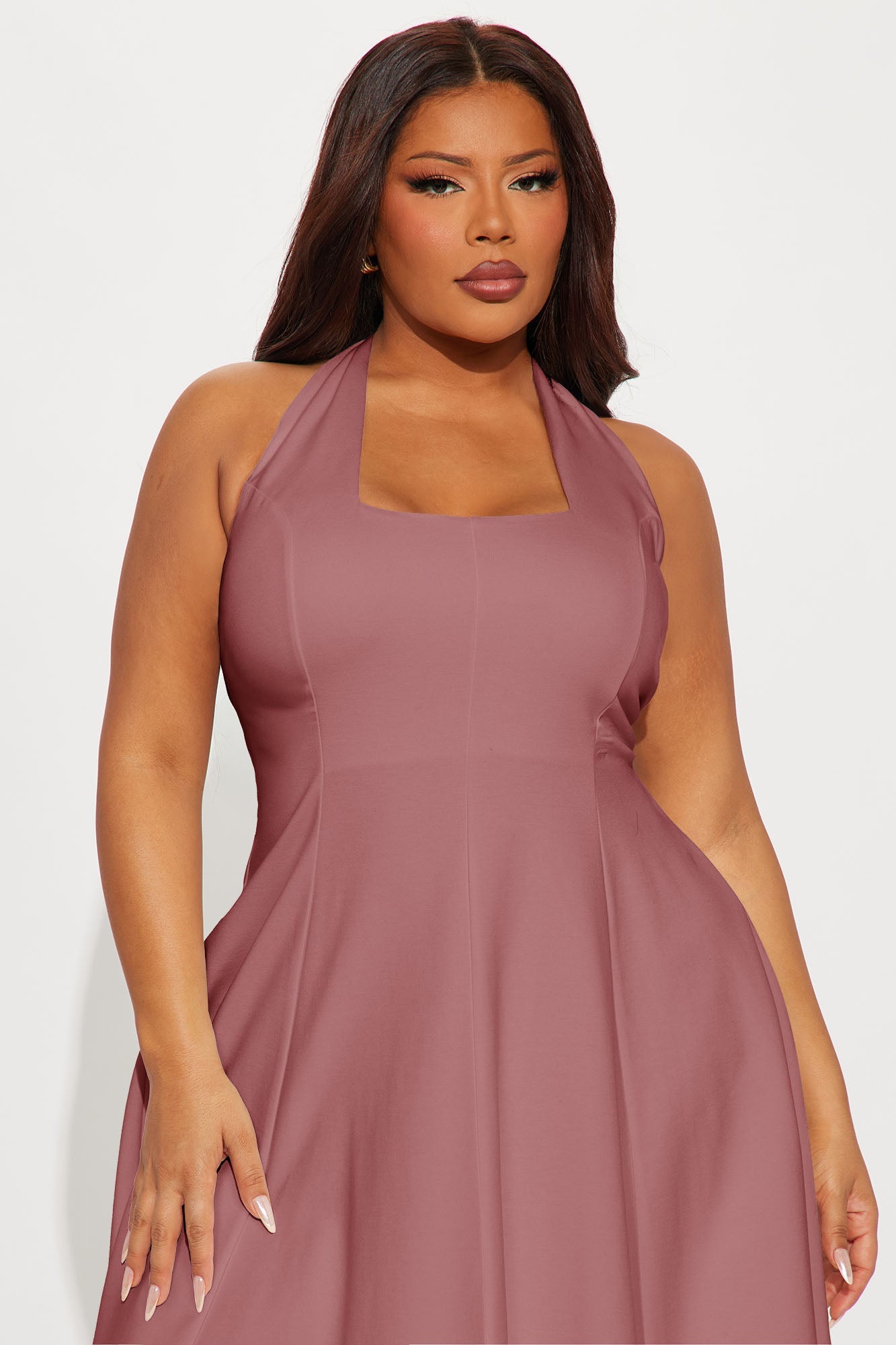 Mabel Ponte Midi Dress - Mauve