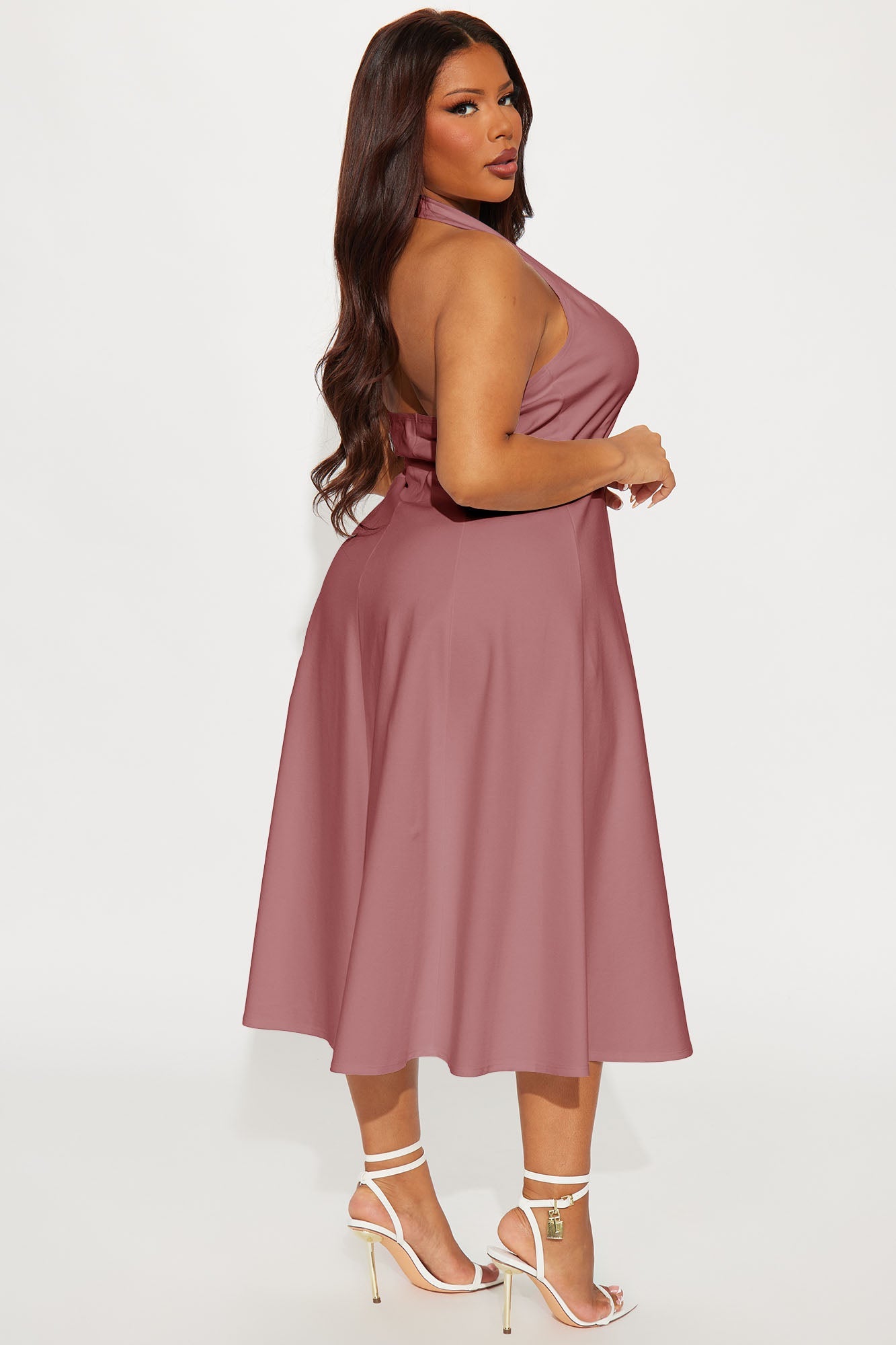 Mabel Ponte Midi Dress - Mauve