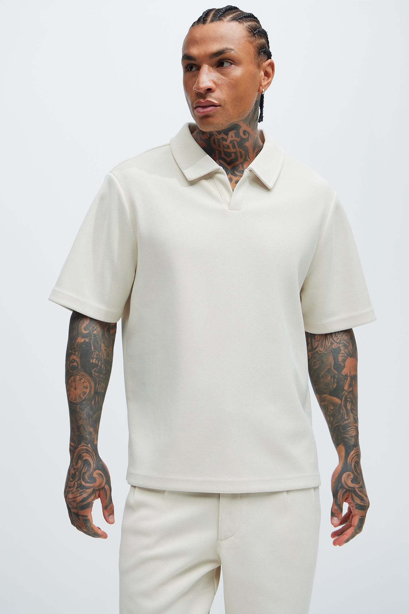 Turner Short Sleeve Polo - Cream