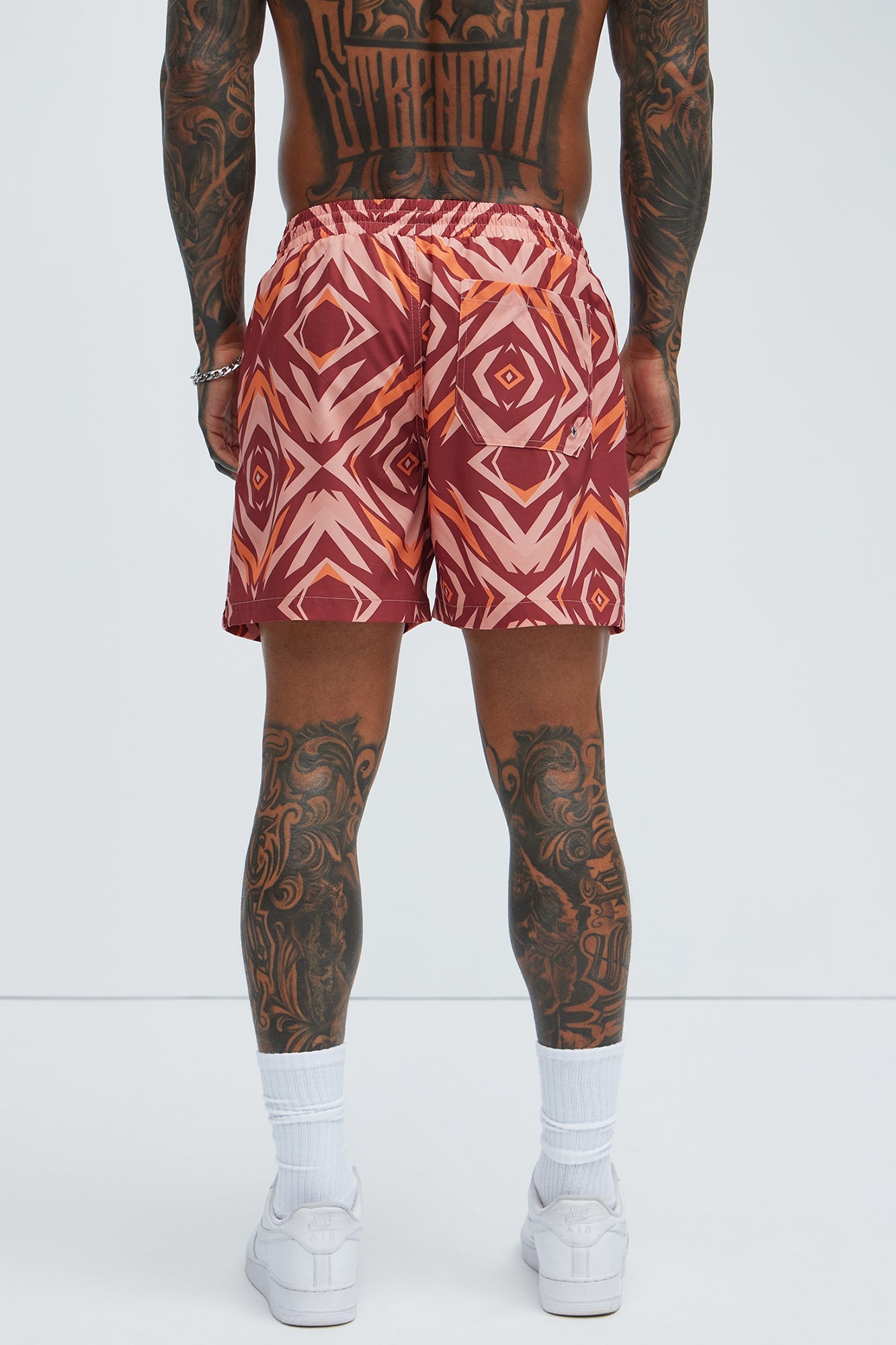 Westyn Swim Mid Trunk - Orange/combo