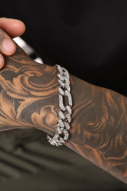 Travis Iced Up Chain Bracelet - Silver