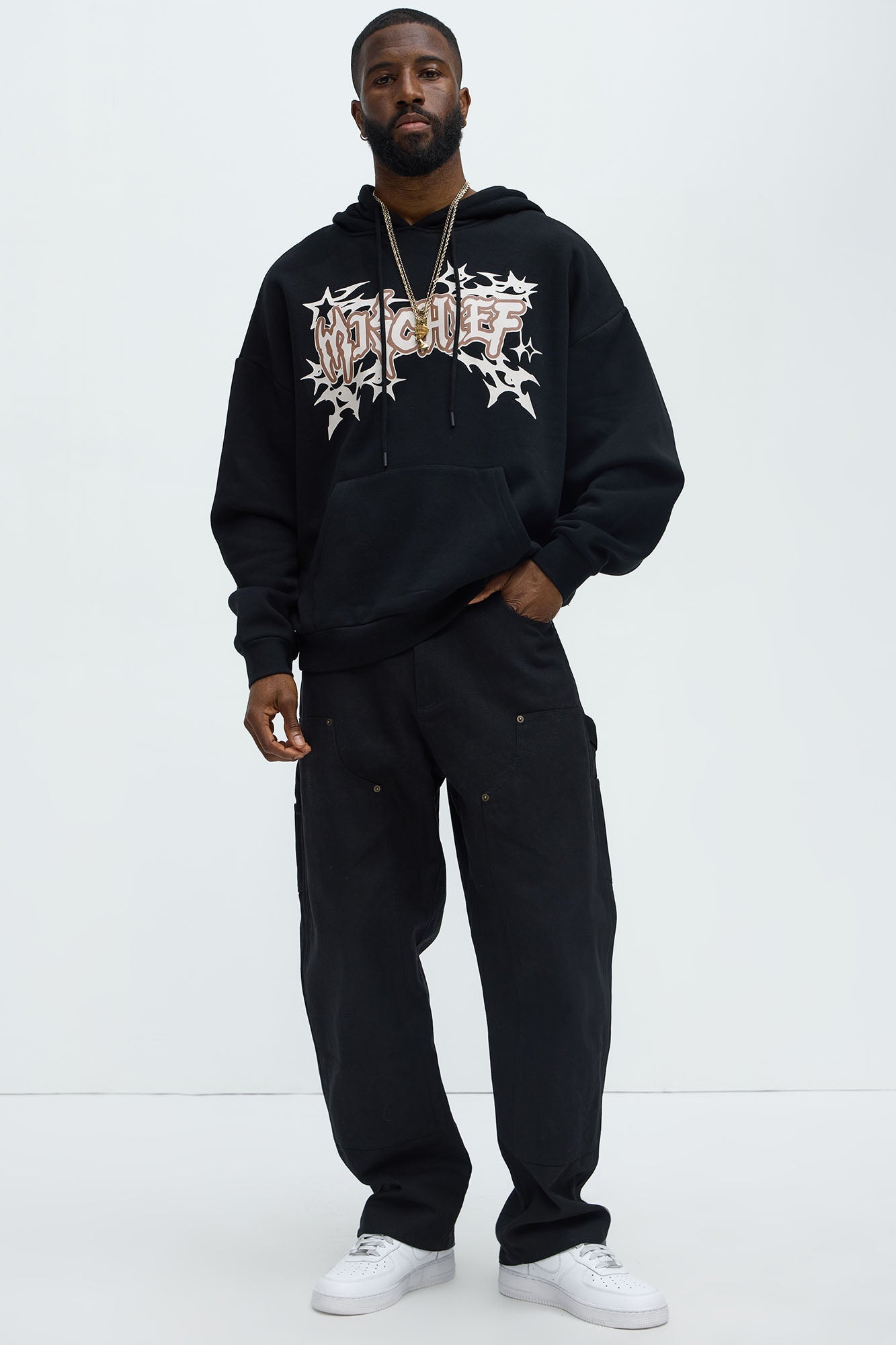 Tyson Mischief Oversized Hoodie - Black