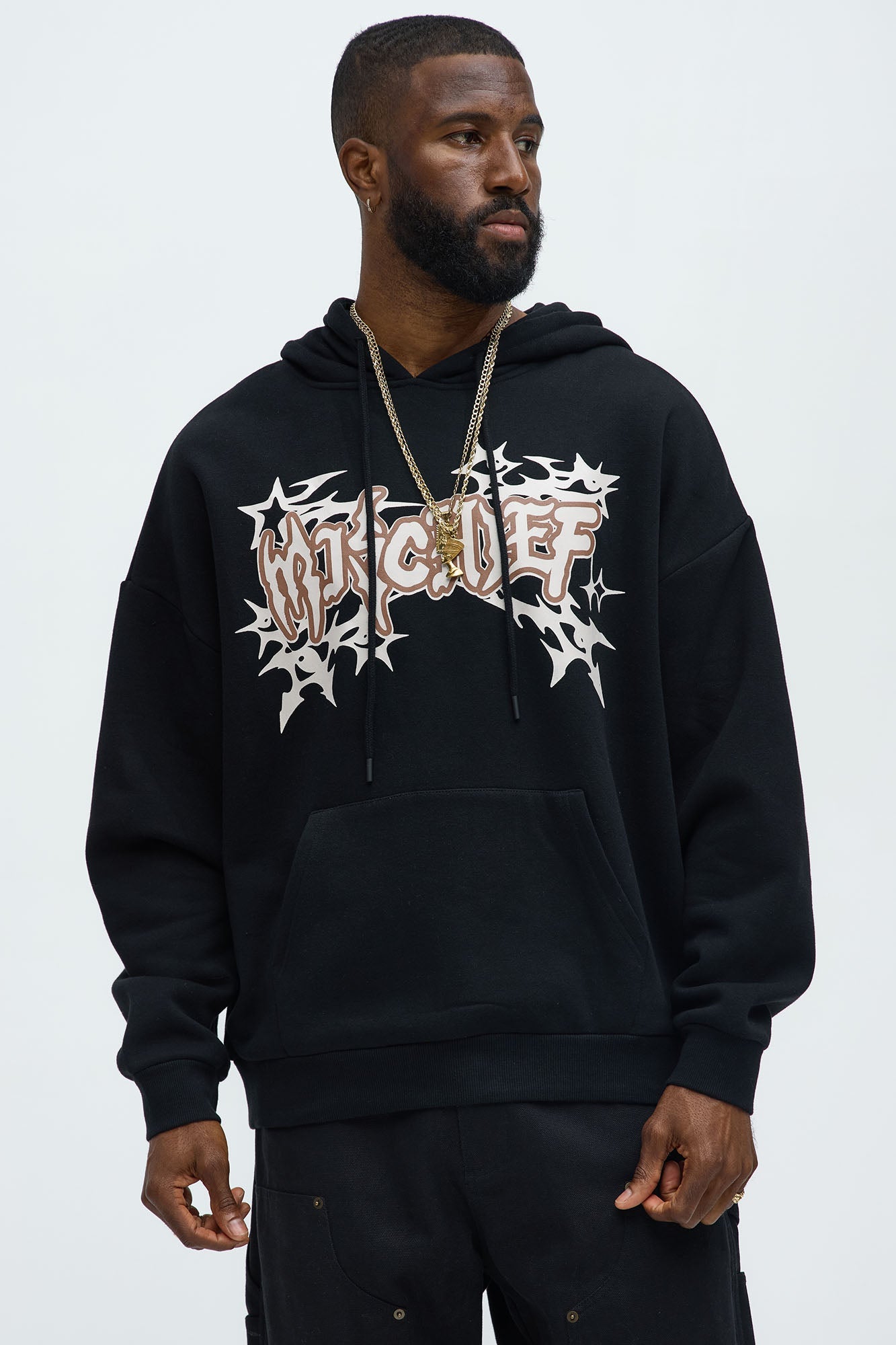 Tyson Mischief Oversized Hoodie - Black