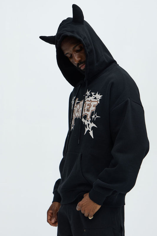 Tyson Mischief Oversized Hoodie - Black