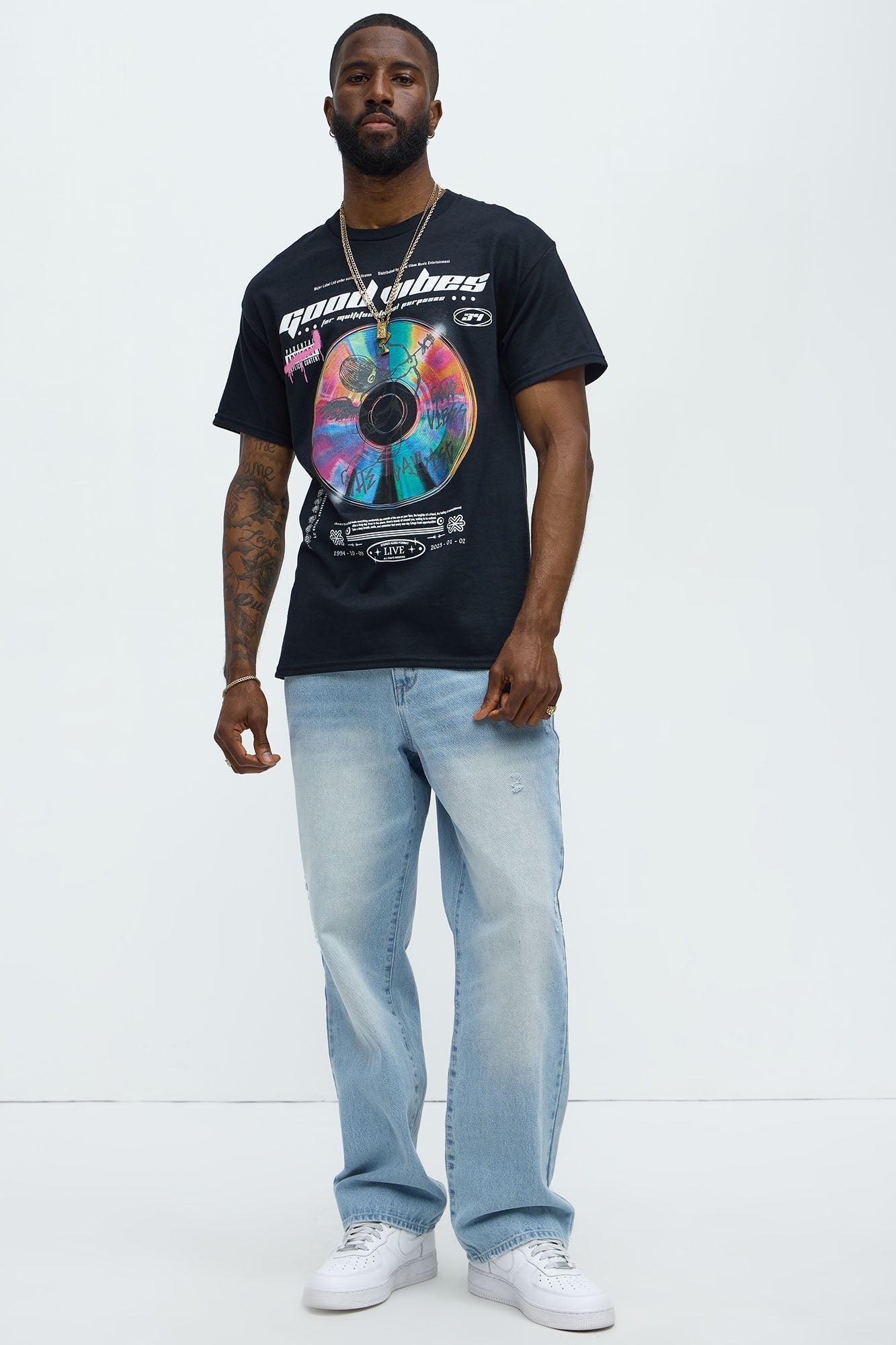 Good Vibes Angel Short Sleeve Tee - Black