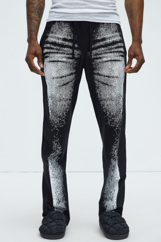 Printed Jean Relaxed Lounge Pants - Black/combo