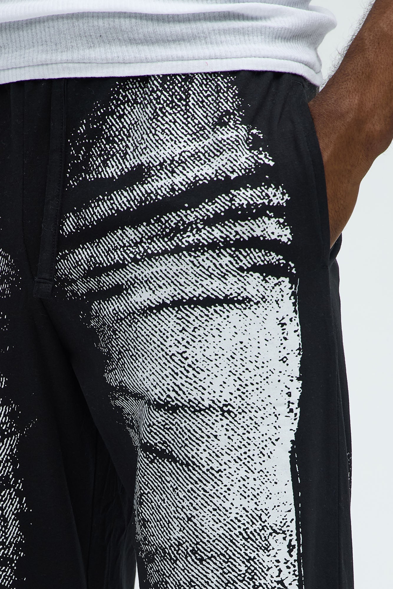 Printed Jean Relaxed Lounge Pants - Black/combo