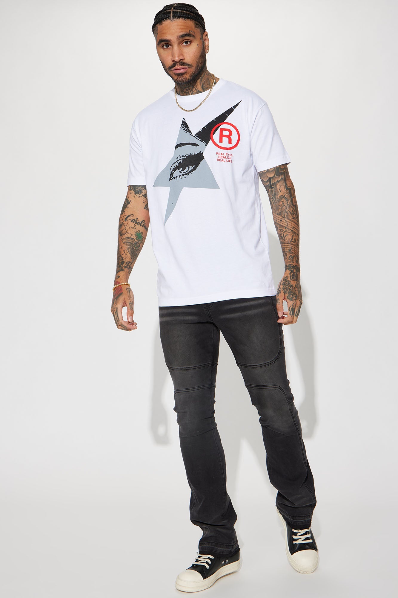 Real Eyes Lie Short Sleeve Tee - White