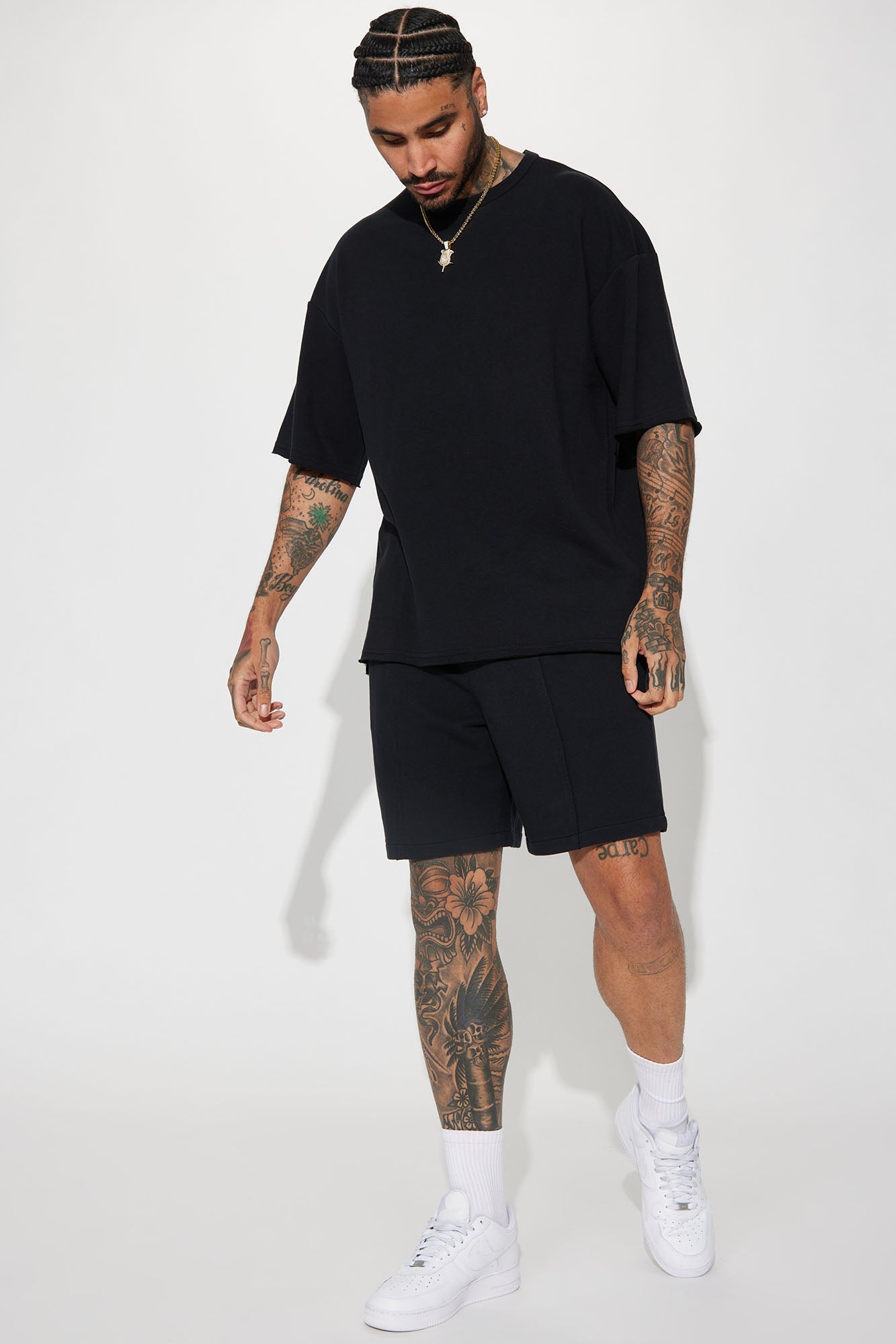 I Like How It Looks Oversized Terry Short Sleeve Tee - Black