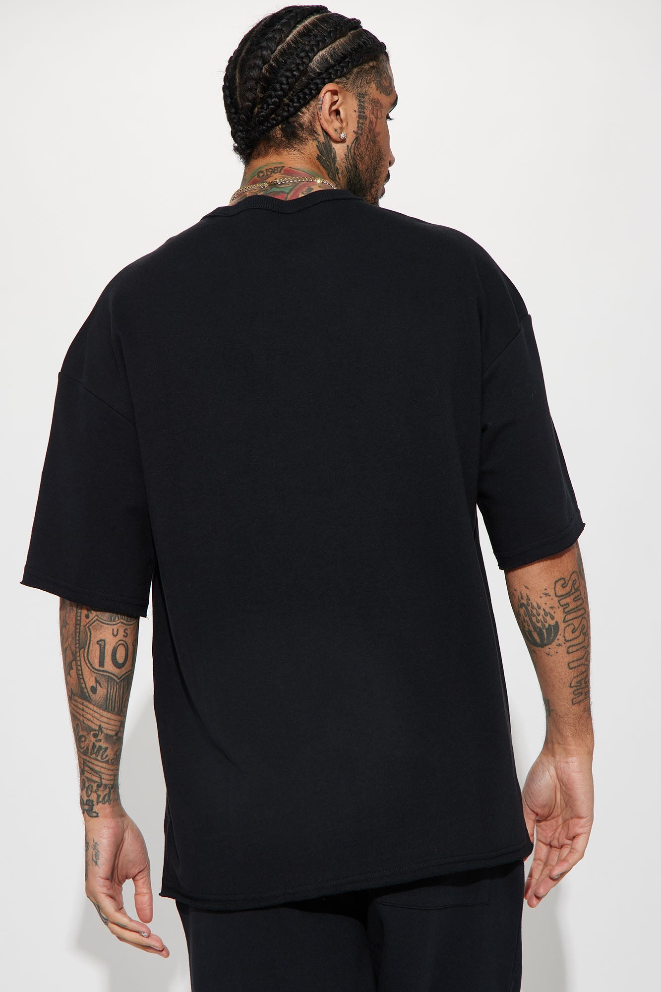 I Like How It Looks Oversized Terry Short Sleeve Tee - Black