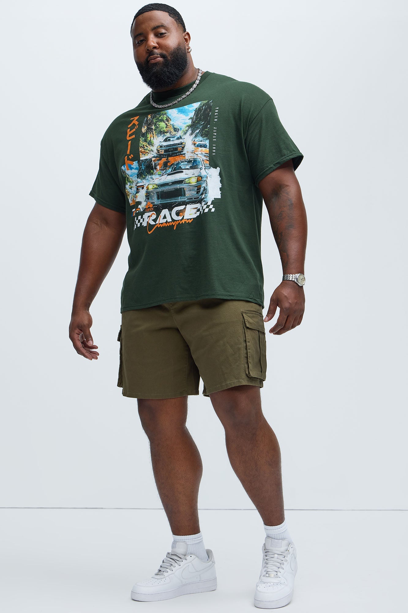 Twill Volley Cargo Shorts - Olive