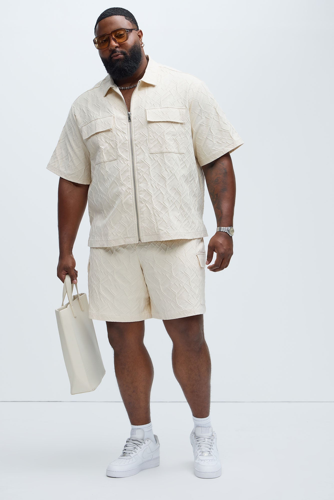 Gerrish Textured Boxy Shirt - Cream