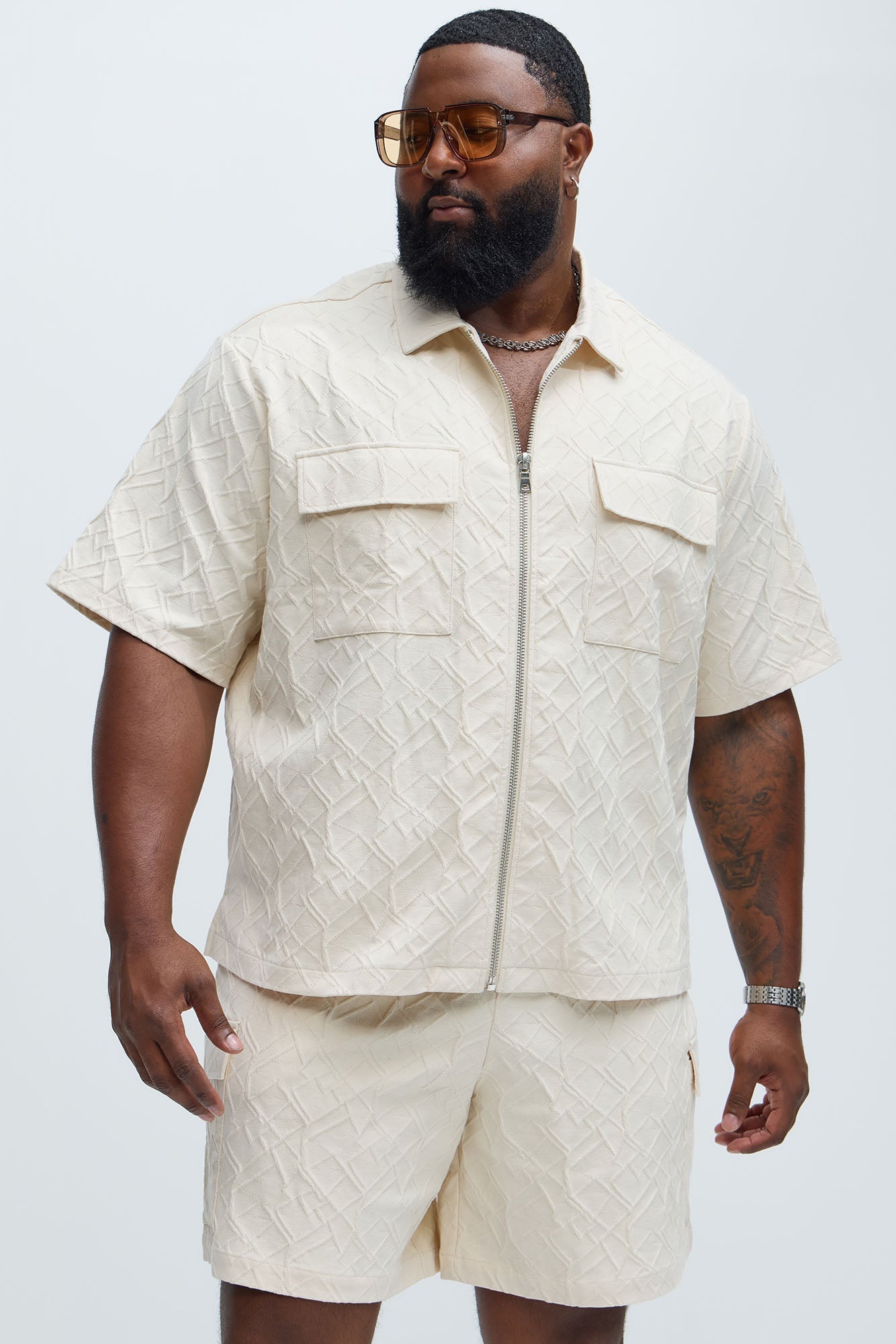 Gerrish Textured Boxy Shirt - Cream