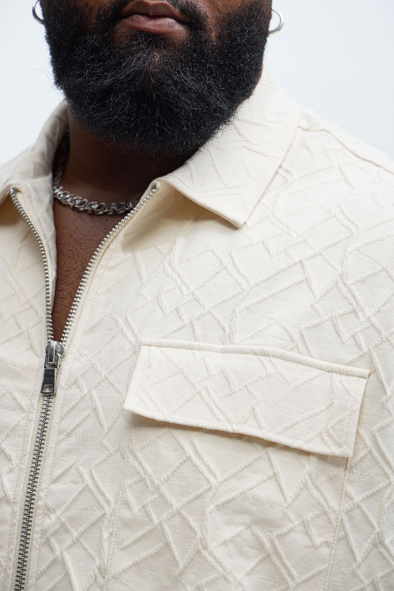 Gerrish Textured Boxy Shirt - Cream