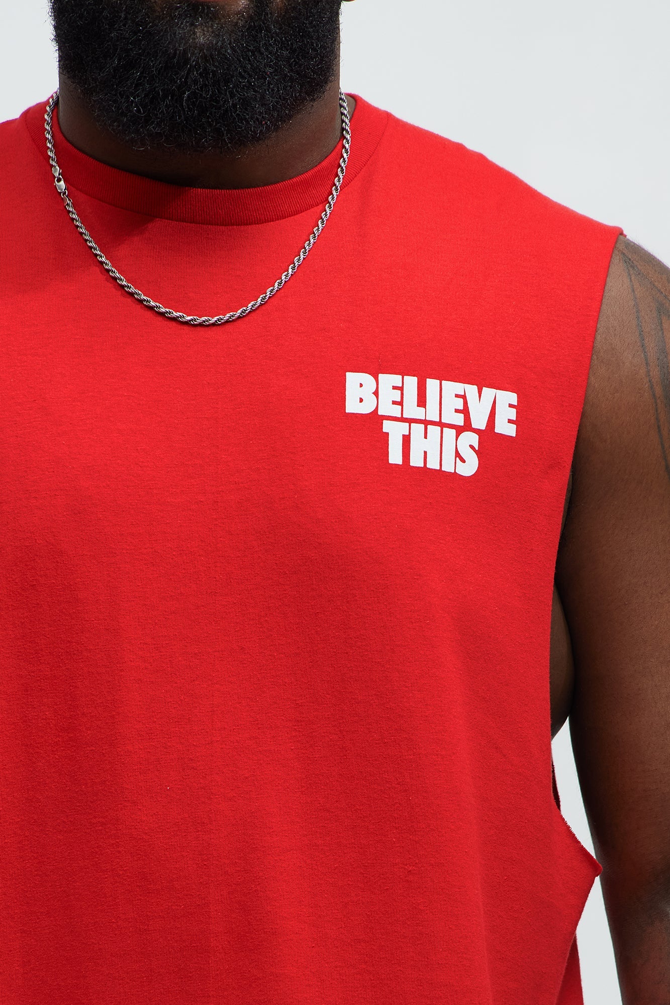 Believe This Muscle Tee - Red