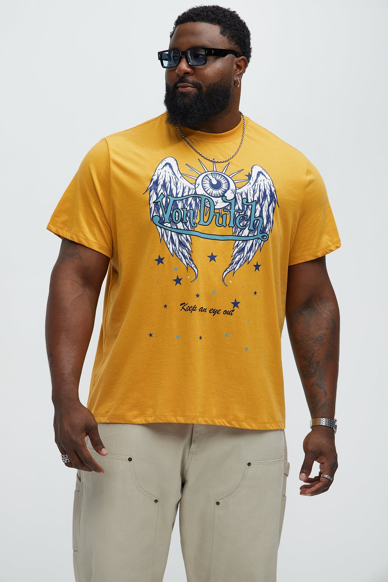 Von Dutch An Eye Out Short Sleeve Tee - Yellow