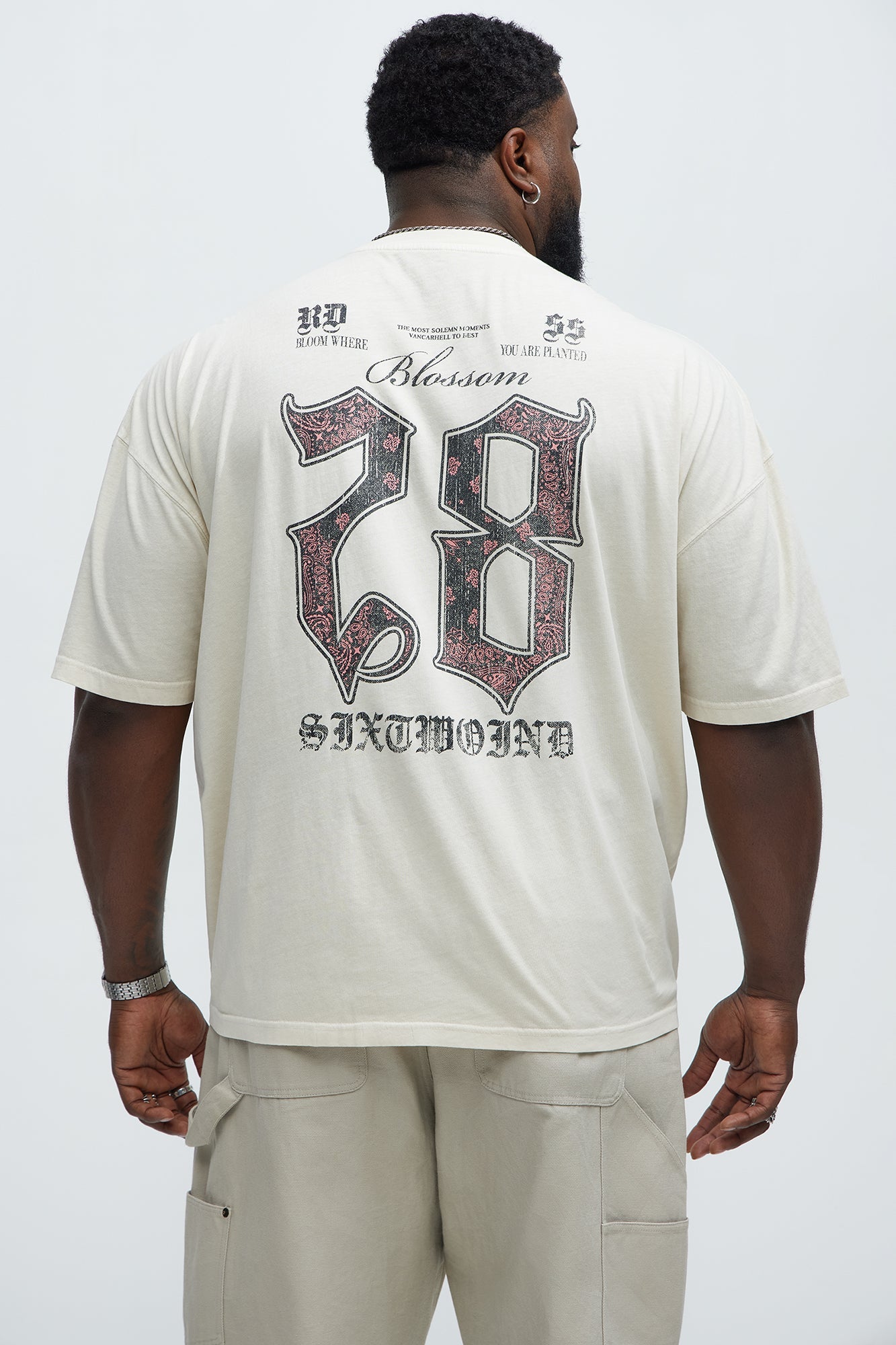 28 Blossom Oversized Short Sleeve Tee - Cream